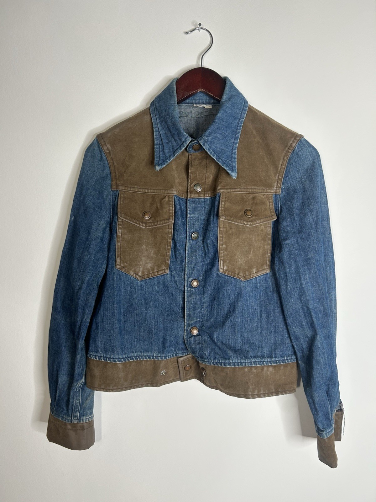 Vintage 1970s Denim Jacket Women’s Blue Snap Up Everyday Jean Western