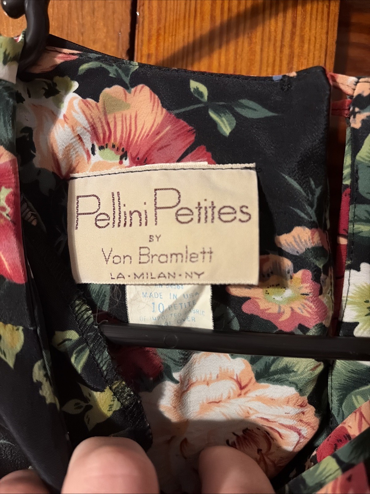 Vintage Pellini Petites By Bramlett Floral Dress With Belt, Size 10