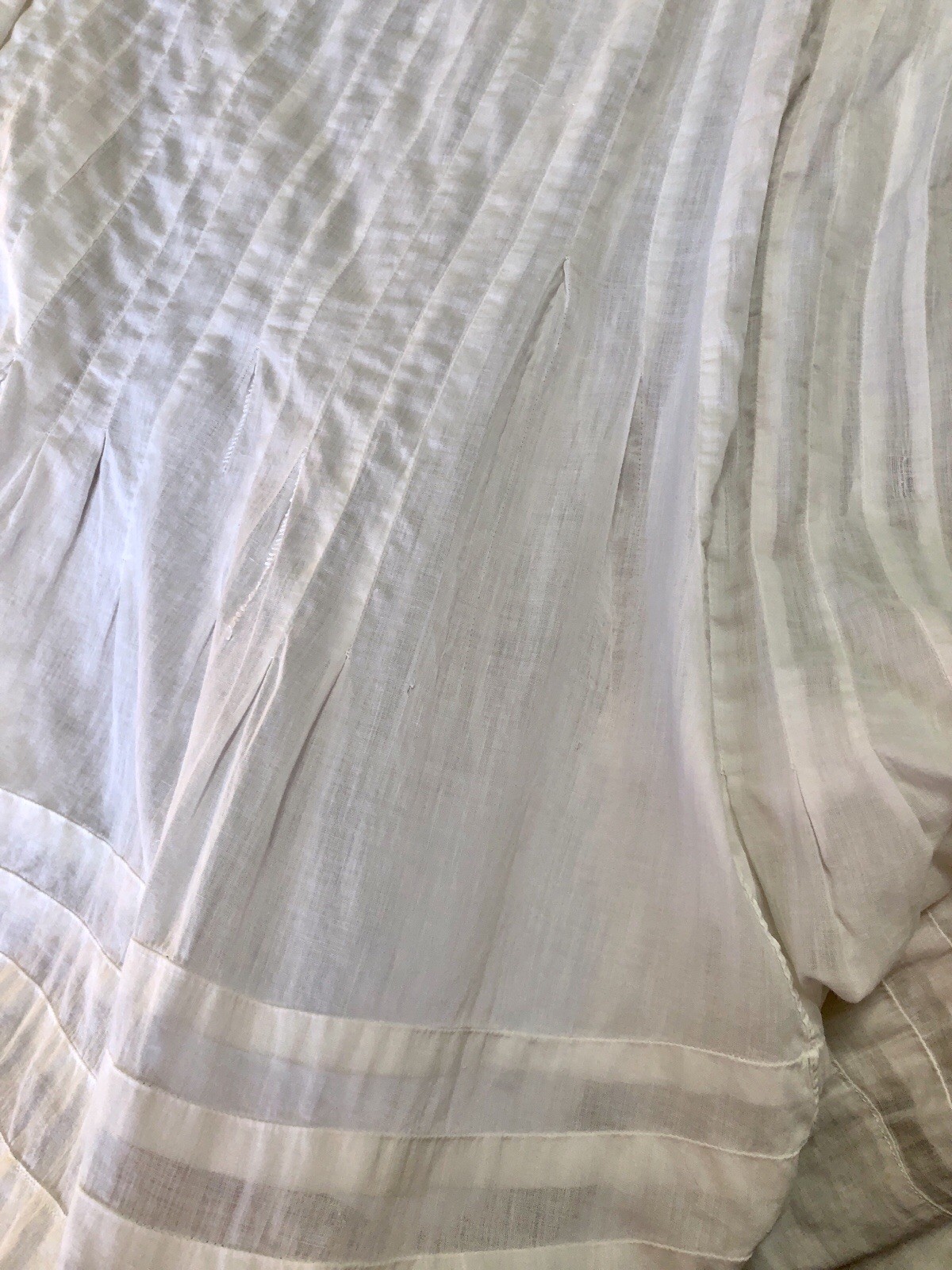 VTG 1900s White Lawn *GIBSON GIRL 2Pc Pigeon Breast WEDDING DRESS Filet Lace