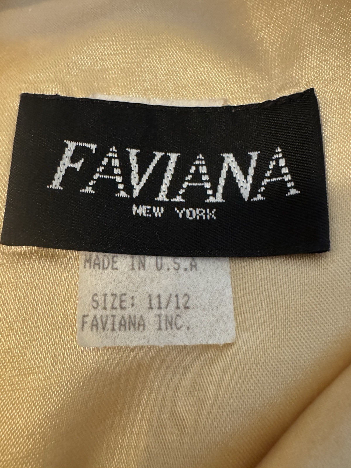VTG Faviana Yellow Organza Formal Set Halter Sequin Bodice Romantic 90s 11/12