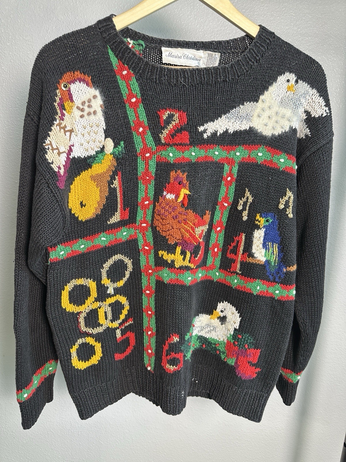 Marisa Christina Women’s Vintage Cardigan 12 Days of Christmas Sweater Size S