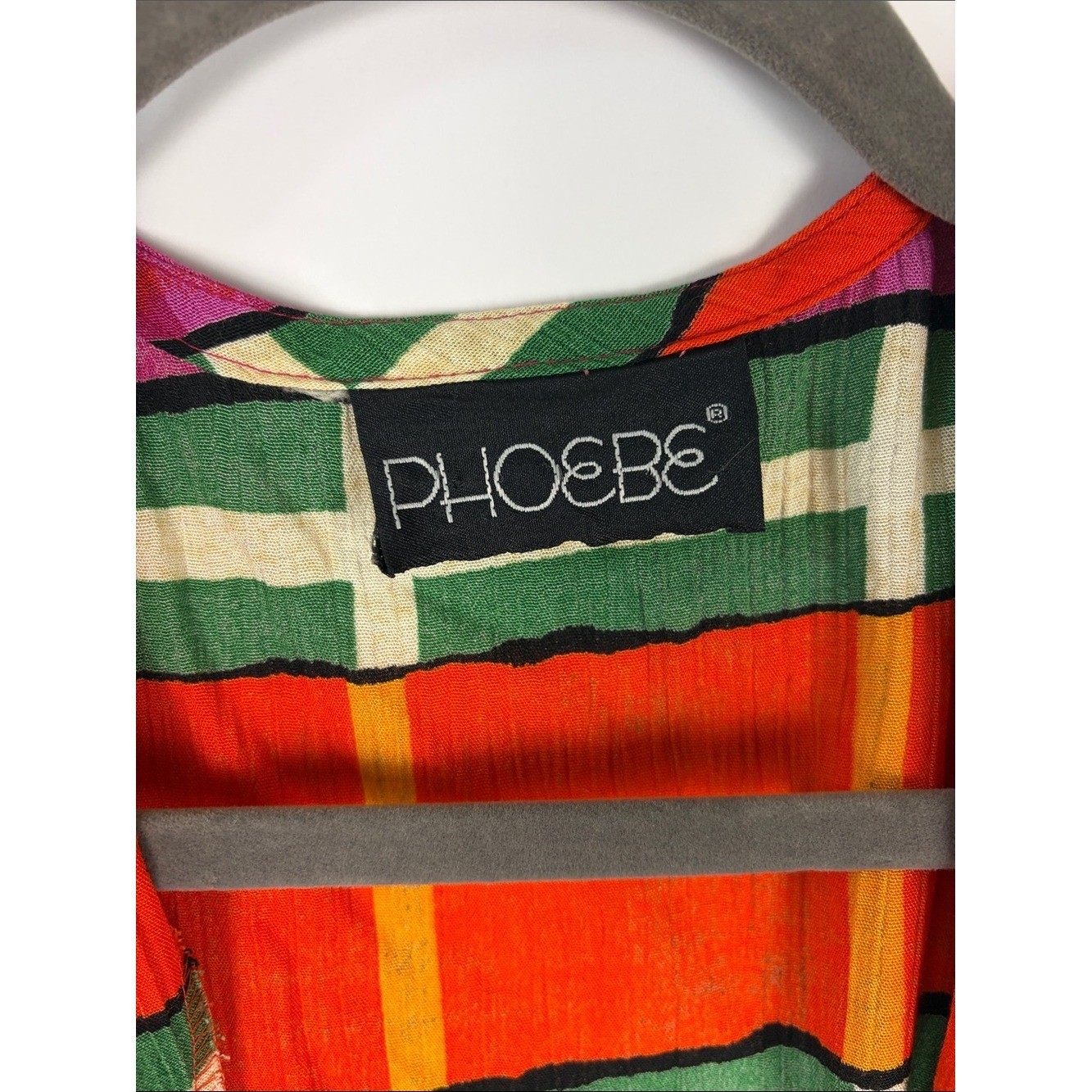 Vintage 80s 90s Phoebe Plaid Open Front Cardigan Shoulder Pads Boho M
