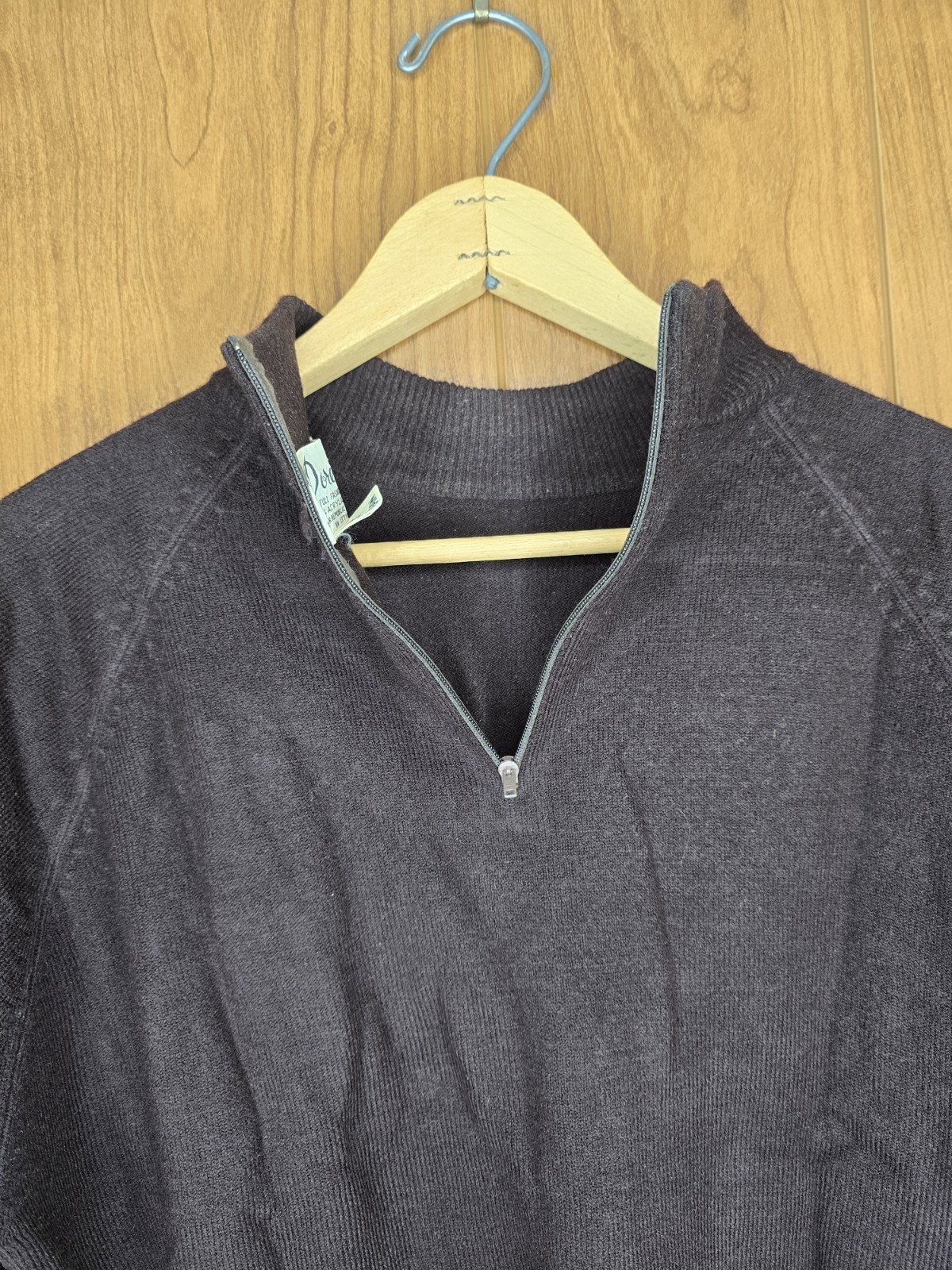 Vintage 60s 70s Mod Mock Neck Half Zip Sweater Womens M Raglan Dorette Small/Med
