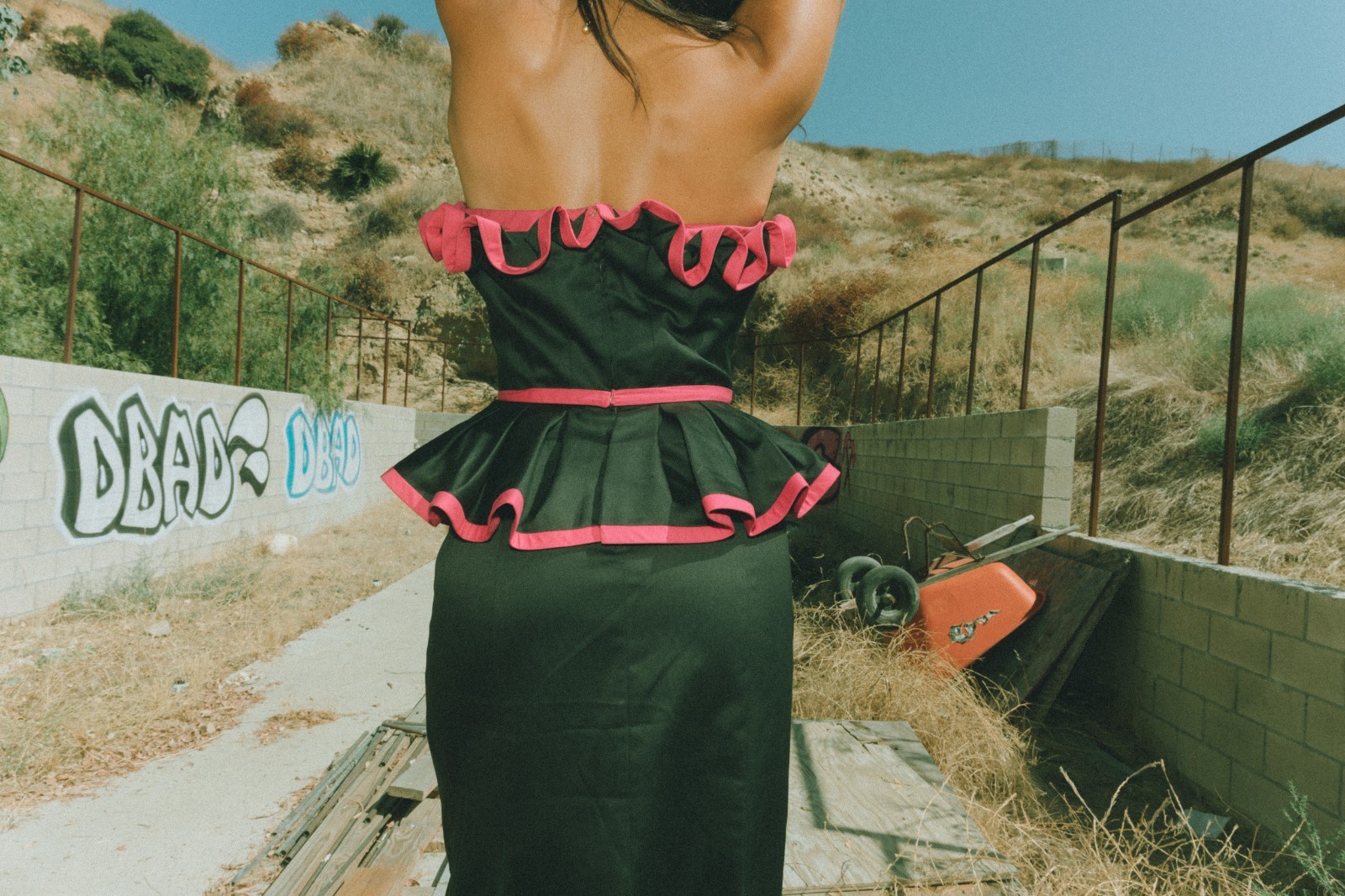 Victor Costa 80’s Gown with Magenta Piping