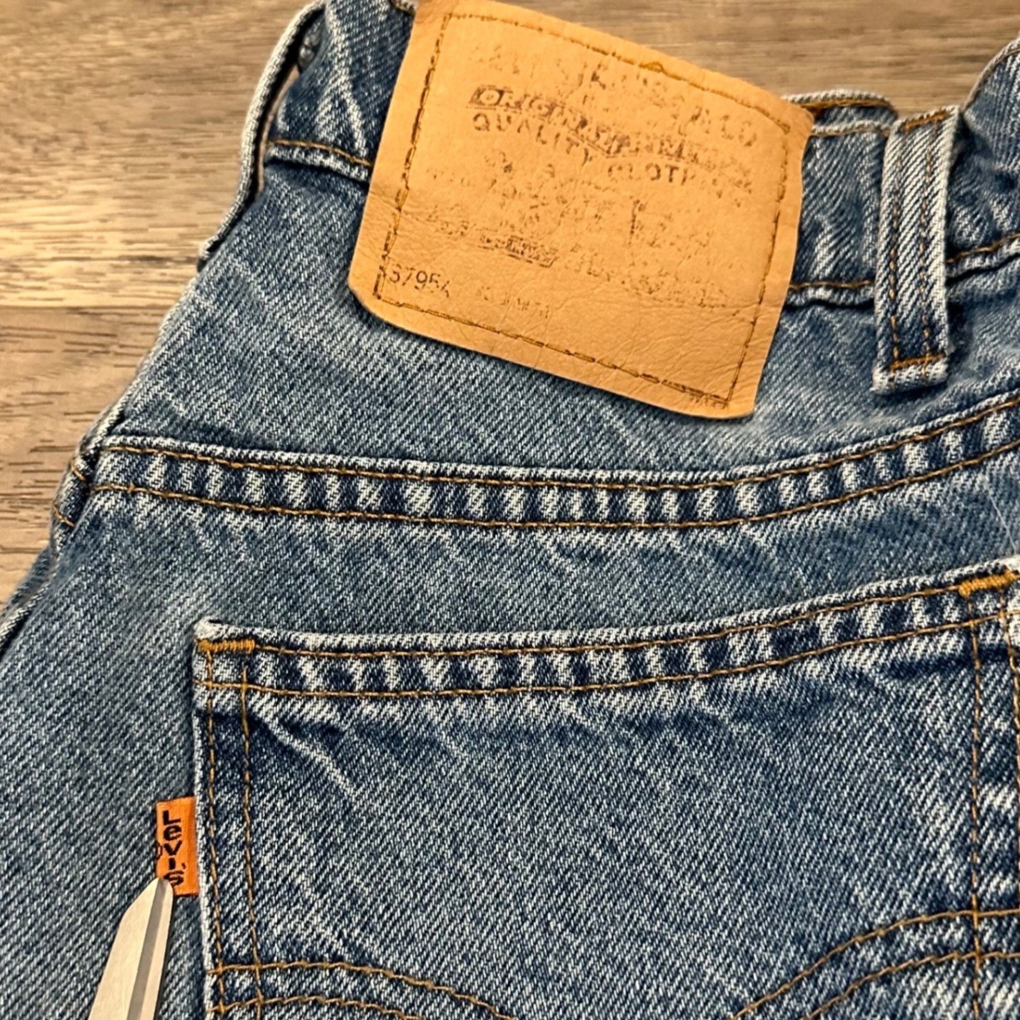 Vintage Levis Orange Tab Shorts Size 7 High Rise 100% Cotton Denim Cutoffs 1995