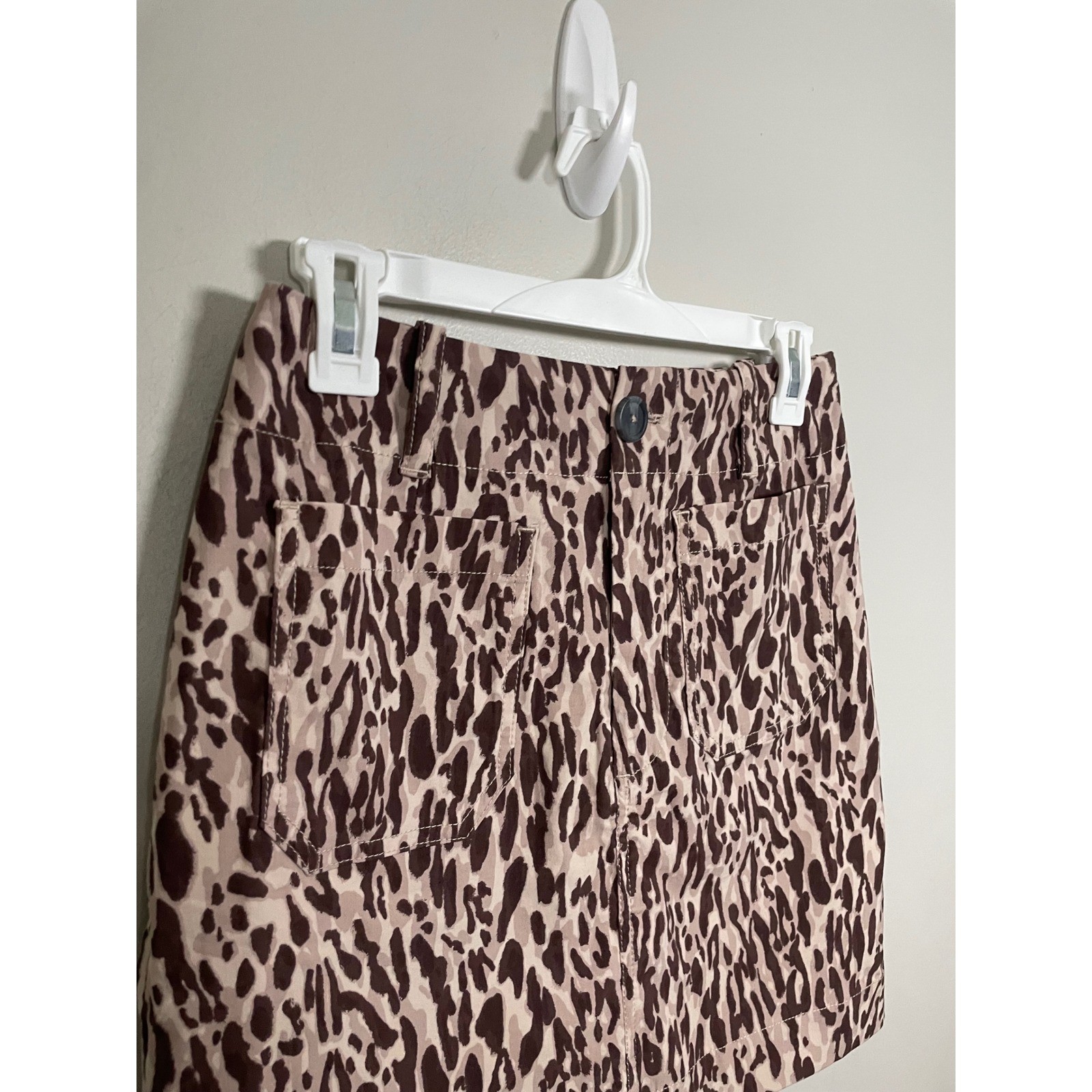 Anthropologie Maeve Colette Mini Skirt in Animal Print Size XS Classic Feminine
