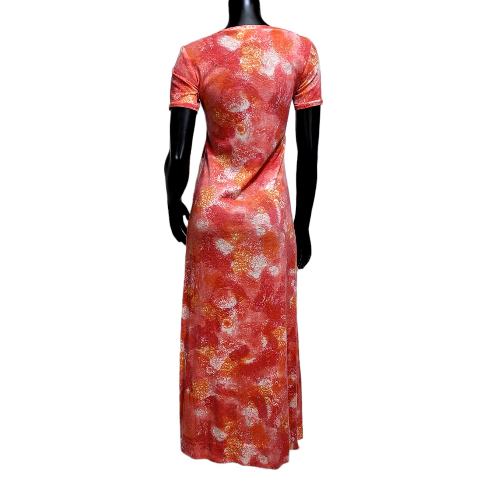 Vintage Liberty House Nani Hawaii Coral Tropical Floral Maxi Dress Womens S Tiki