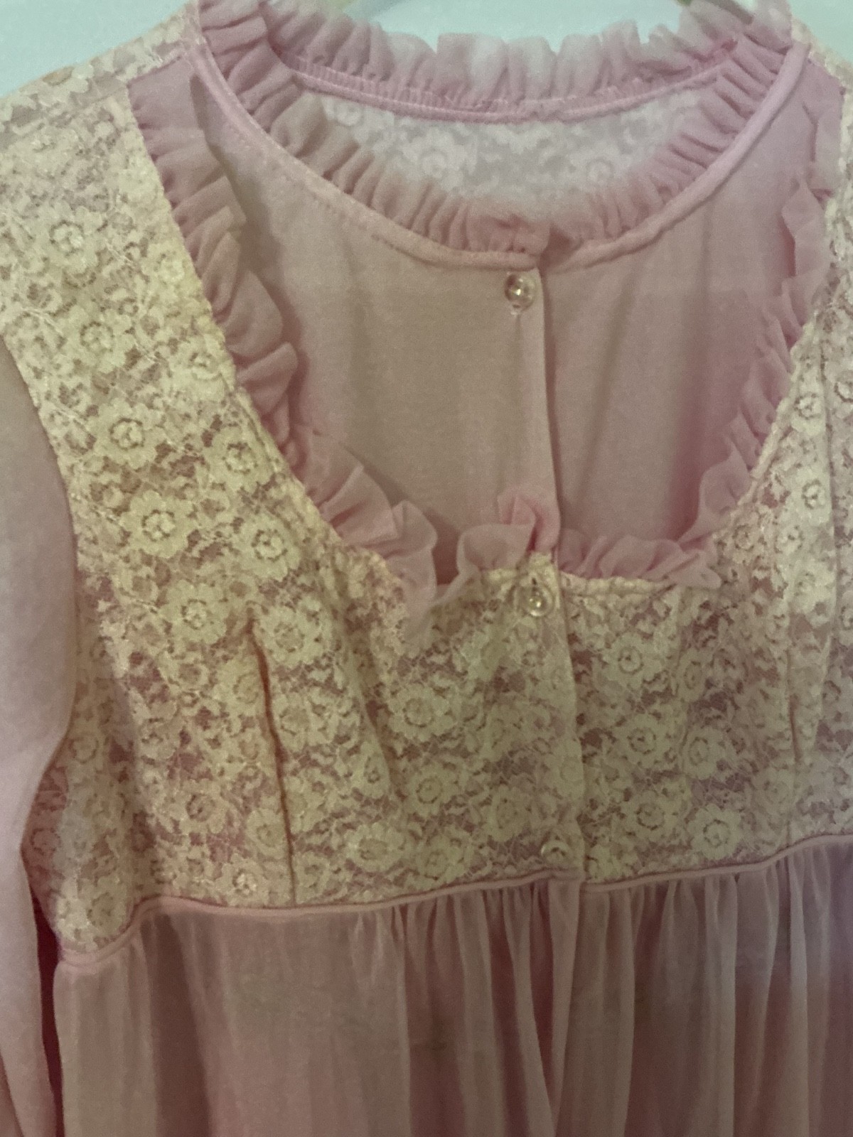 VINTAGE PEIGNOIR SET NYLON CHIFFON I DREAM OF JEANIE STYLE NIGHTGOWN UNION MADE