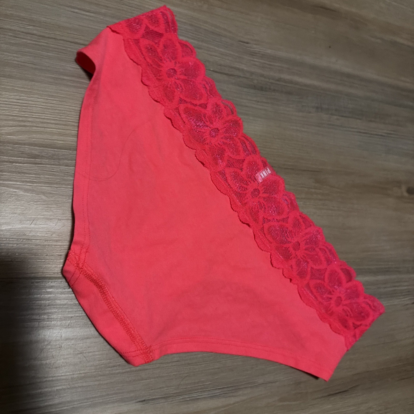 Vintage PINK Victoria’s Secret Panties Extra Low Rise Hipster 2014 Lace Bling S