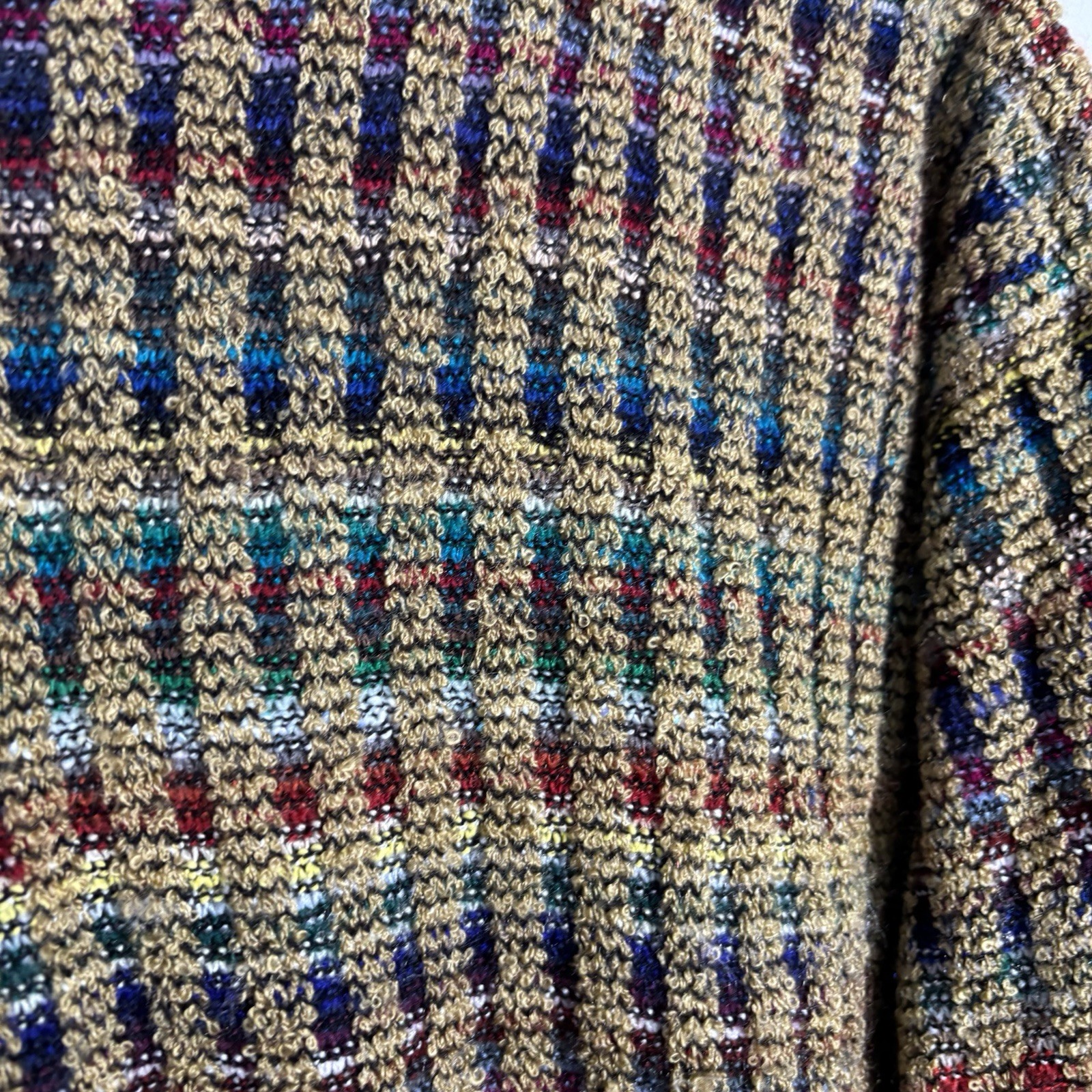 Vintage 80s Bramble Lane Collared Stripe Textured Sweater-Women’s M-Multicolor
