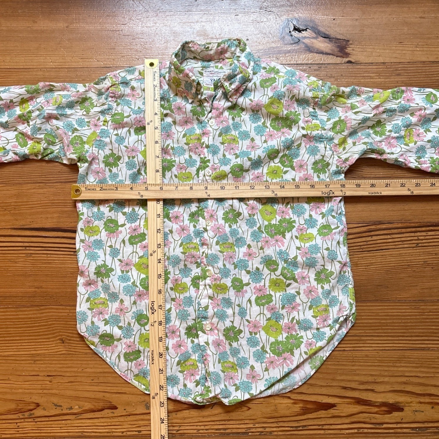 Gant Shirtmakers Floral Button Down Women Pink Green Oxford Voile Yale SIZE S