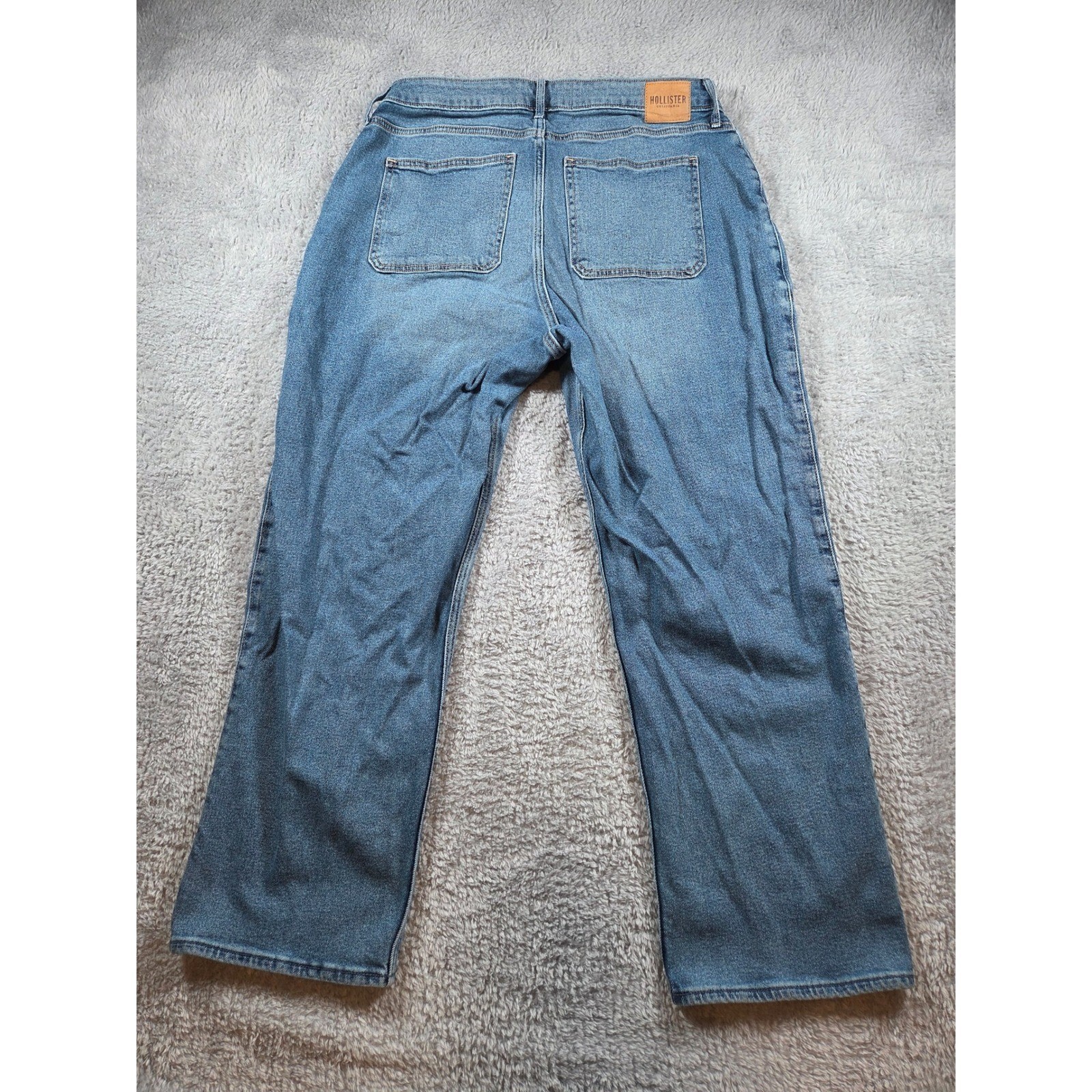 Hollister 17S 33×29 Curvy Ultra High Rise Dad Jeans Vintage Stretch Light Wash