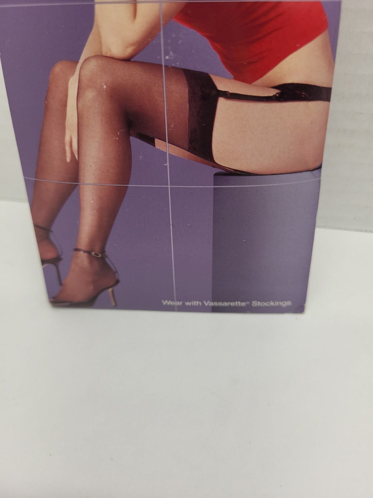 Lot of 3 Vassarette Black Silky Sheer Stockings & 3 Garter Belts, 2 White 1 Blk