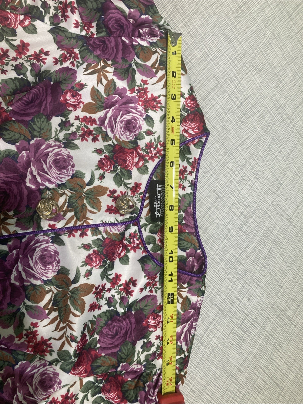 Vtg 80s 90s Whirlaway Frocks Floral Peplum Top Blouse Puff Sleeve Shoulder Pads