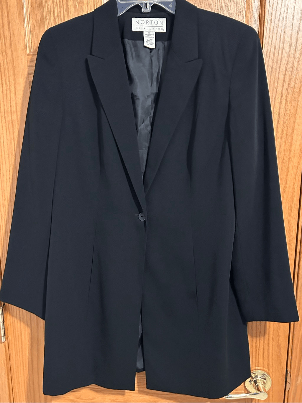 Norton McNaughton Classic Timeless Black One Button Blazer Jacket Women’s Size 1