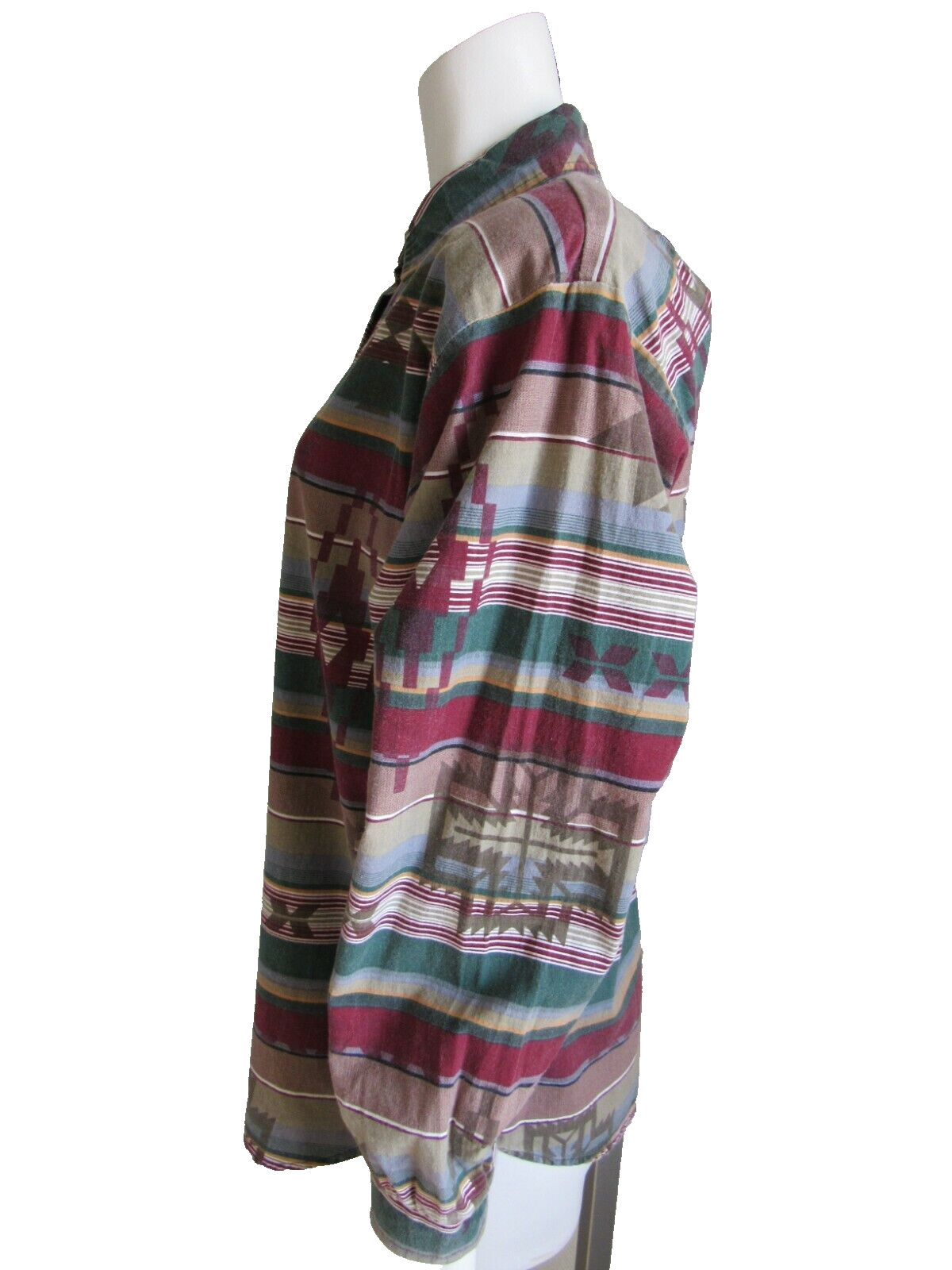 Vint Women’s L Roper Western Southwest Aztec Button up Medalion Shirt USA Cowboy