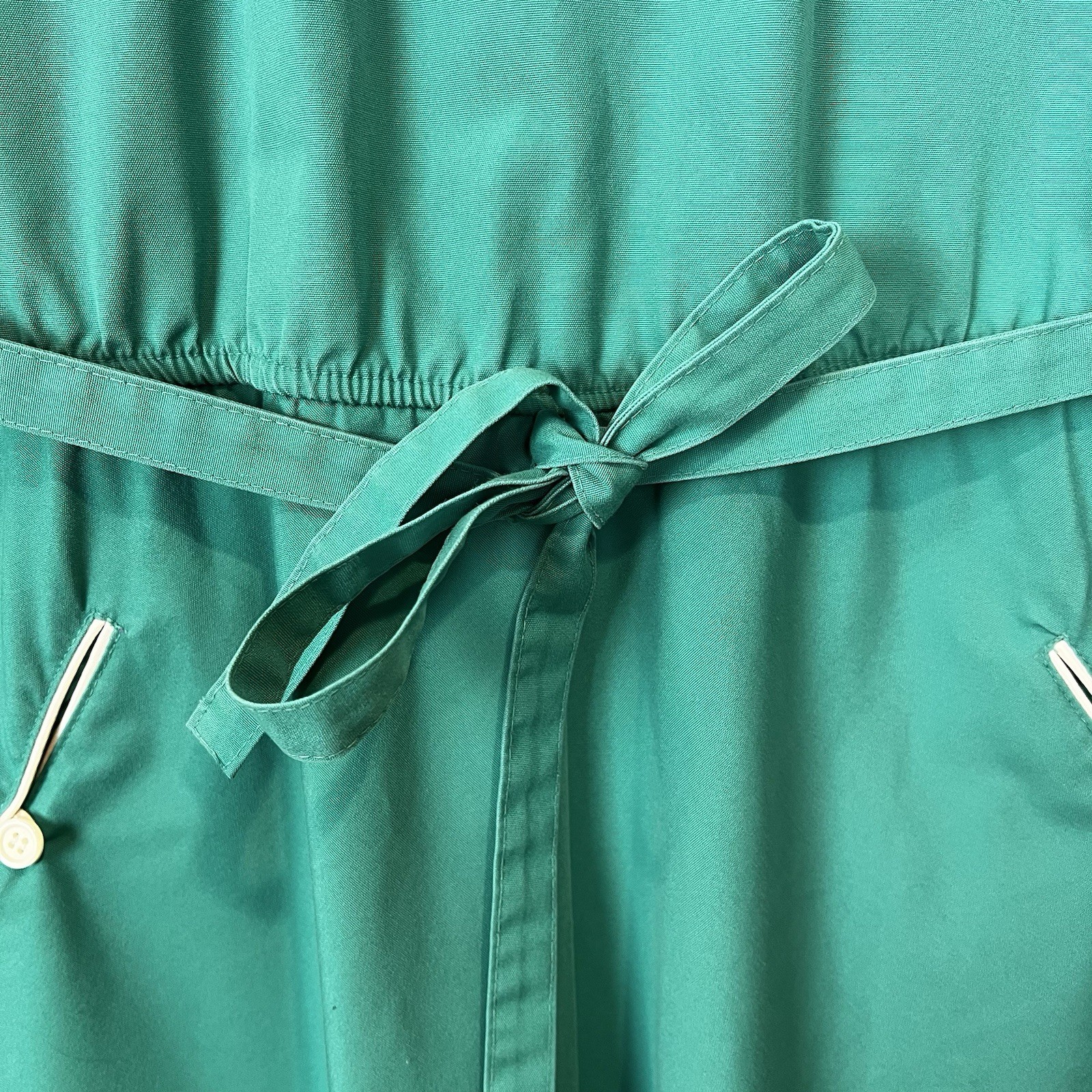 Vintage House Dress Women’s Size 10 Townhouse Green White Details – Runs Small