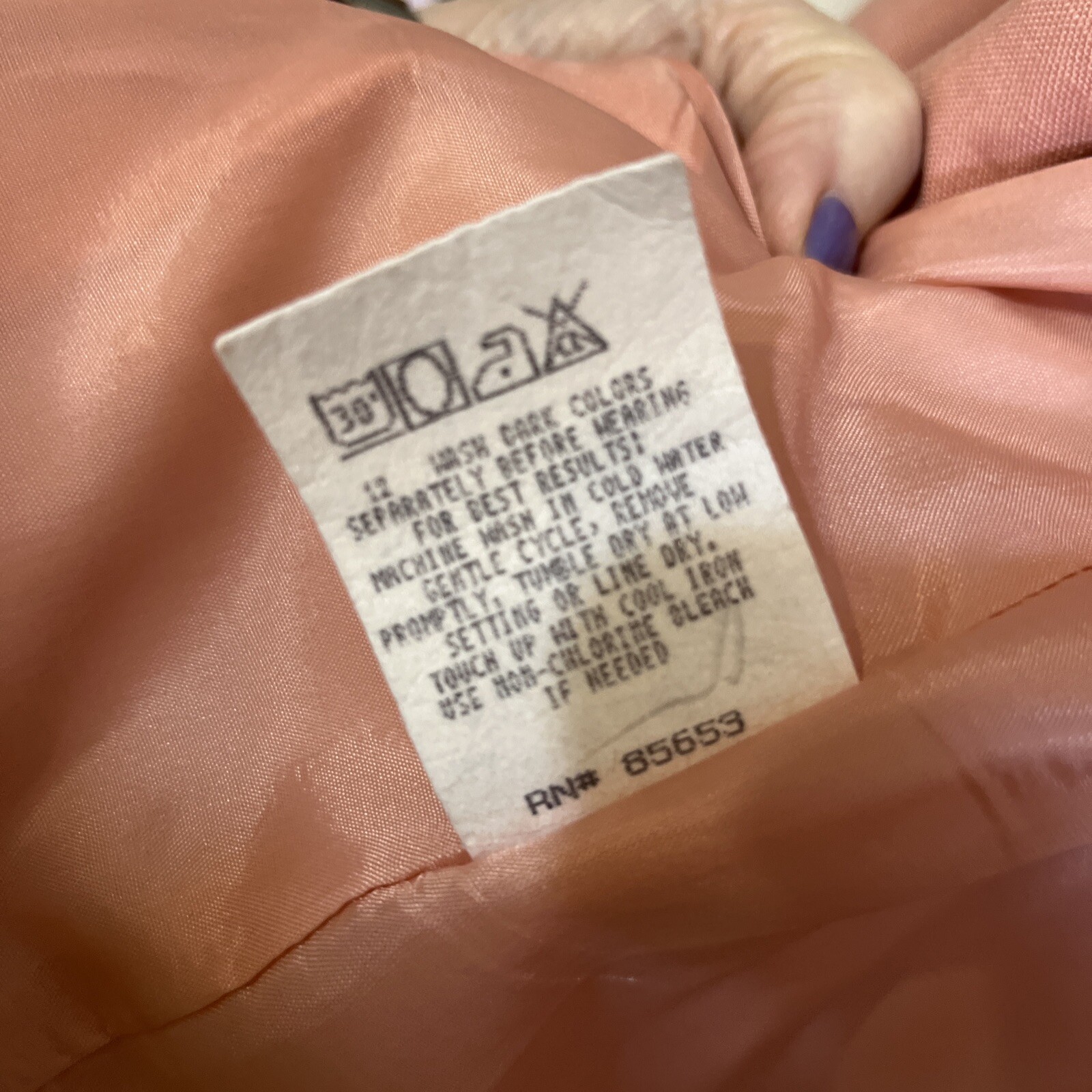 Vintage Koret Apricot Peach Lined Blazer Jacket Plus Size 18W Petite Lined