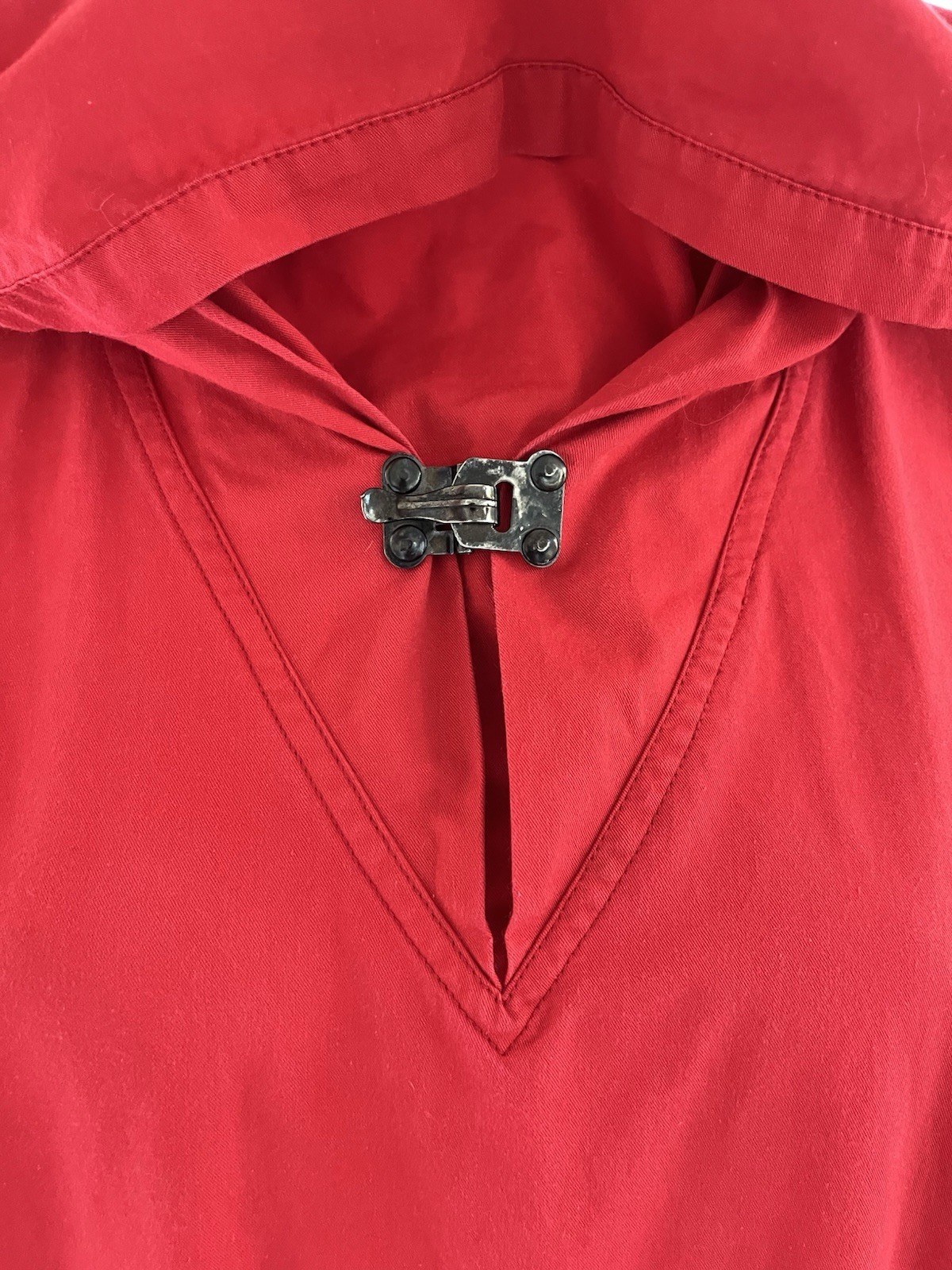 Vintage Issey Miyake Sport Red Cotton Patch Pocket Cowl Neck Dress