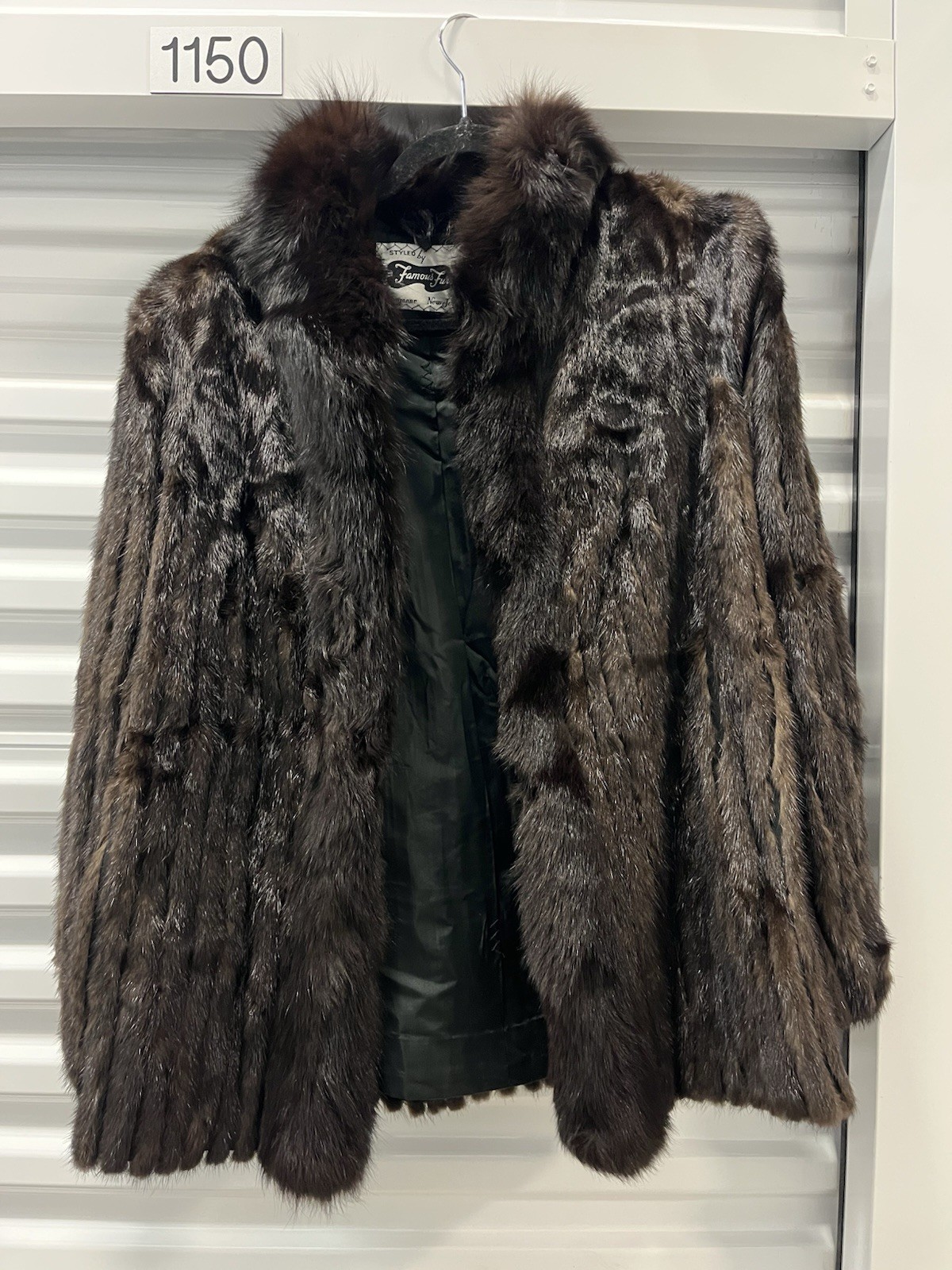 Vintage Late 1970s 1980s Mahogany Mink Strip Fur Jacket Famous Furs LTD NJ