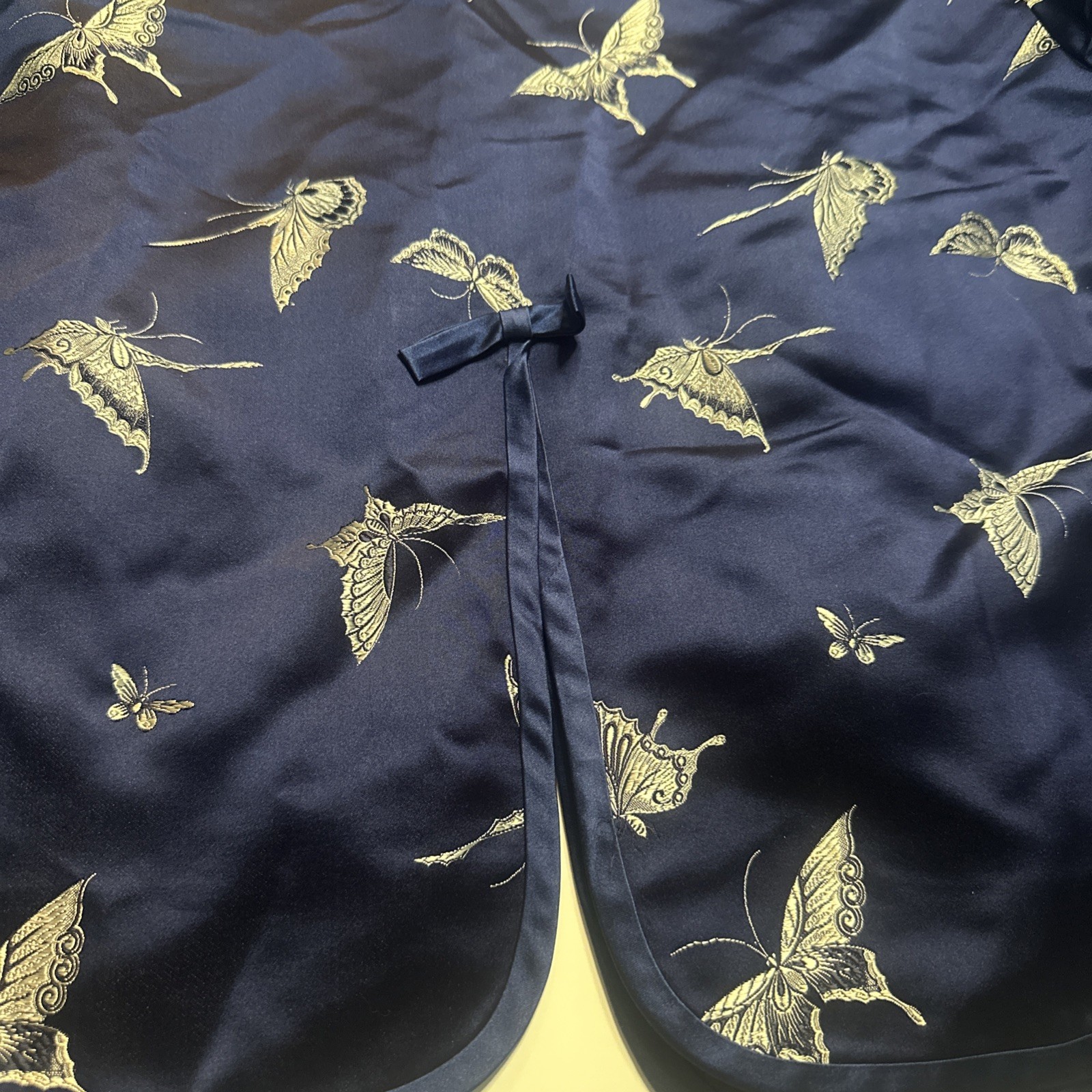 Ying Tai Ltd Vintage Women Jacket Silk Gold Butterfly Motif Hong Kong Boutique