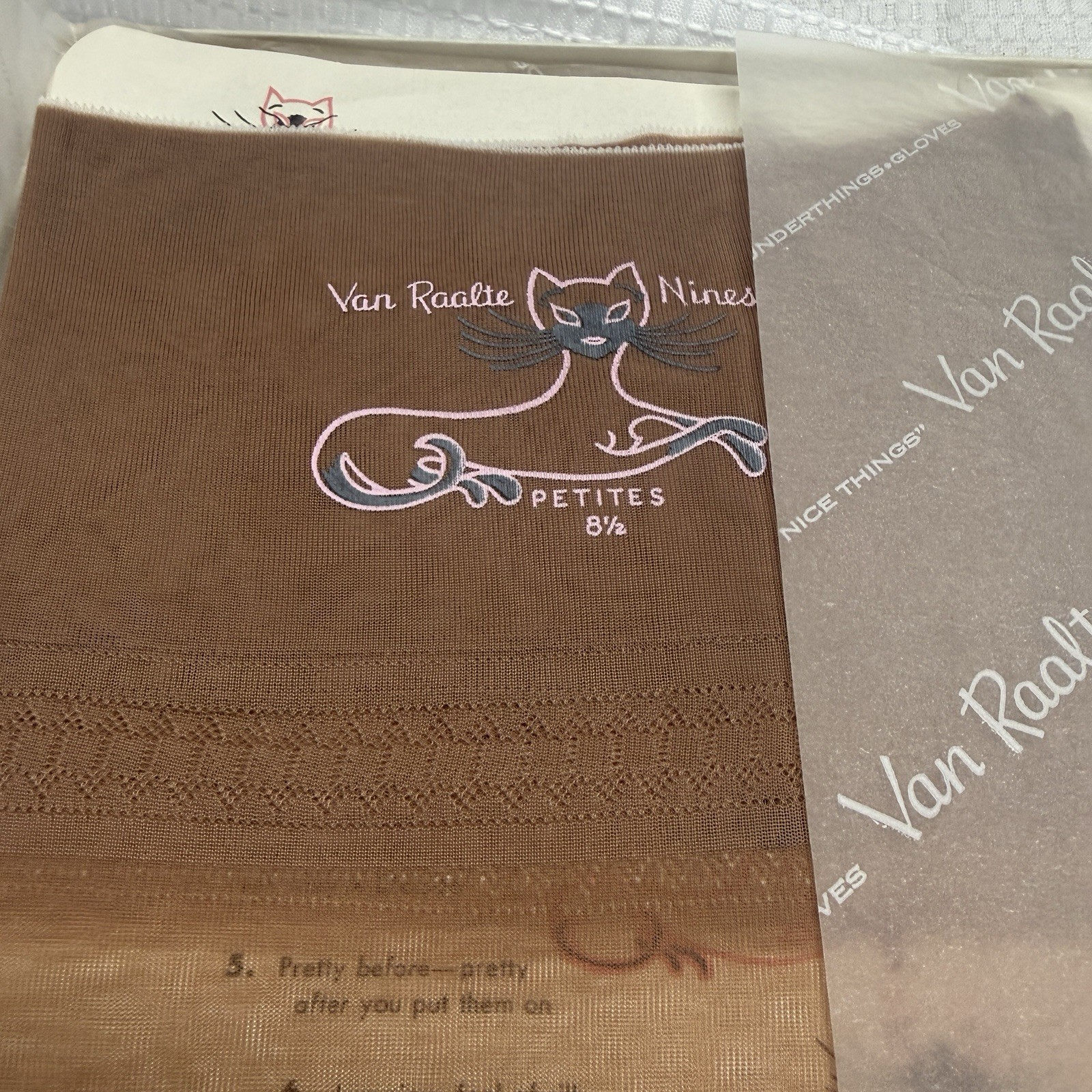 3 Vtg 50s Van Raalte Nines Sheer Highlight 8.5P Nylon Stockings Seams New Box