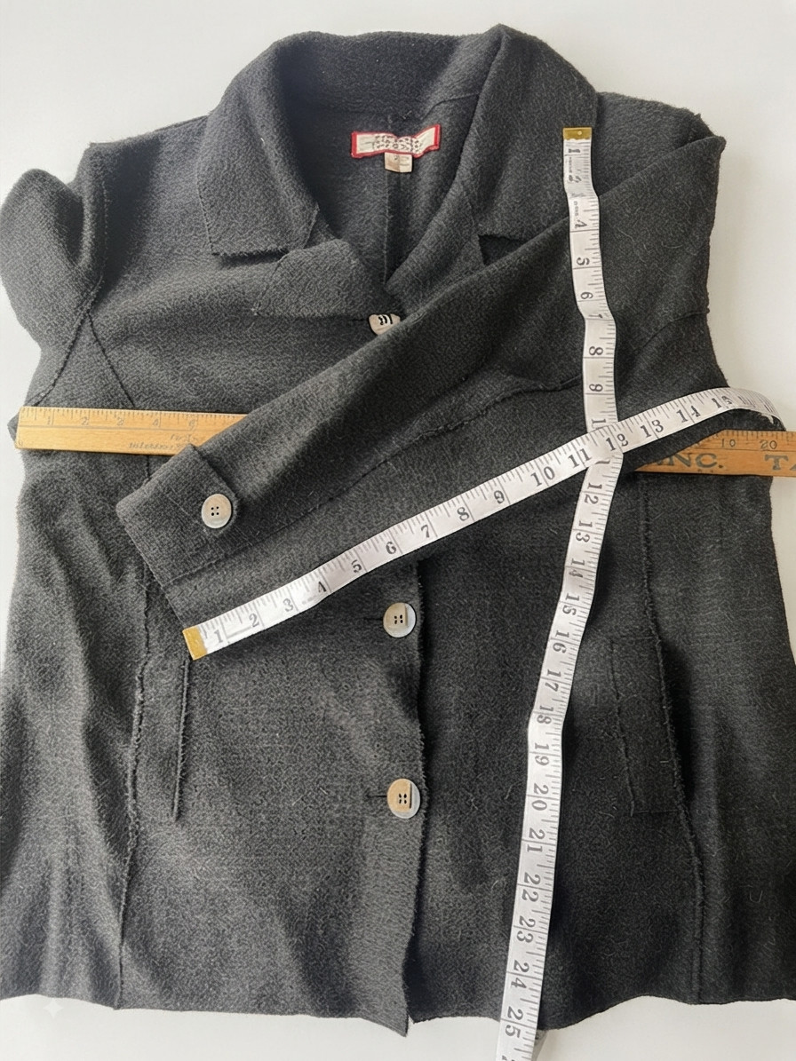 Classic Timeless Old Money Look Black with Brown Alpaca/Wool Blazer