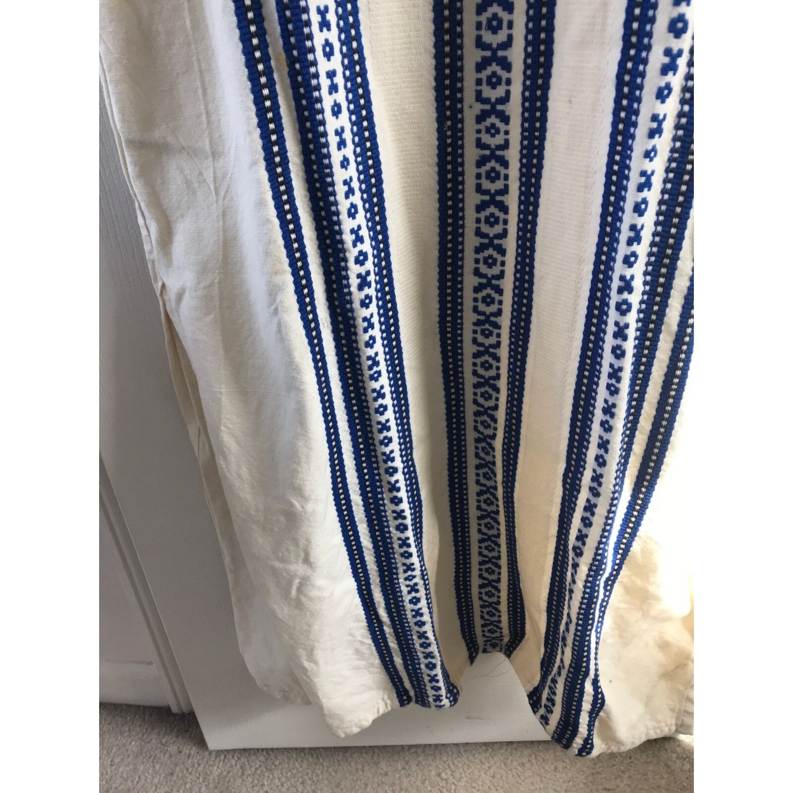 Maxi Kaftan Dress ALEX CONDARINIS Made In Greece Blue White Handmade Large ’73