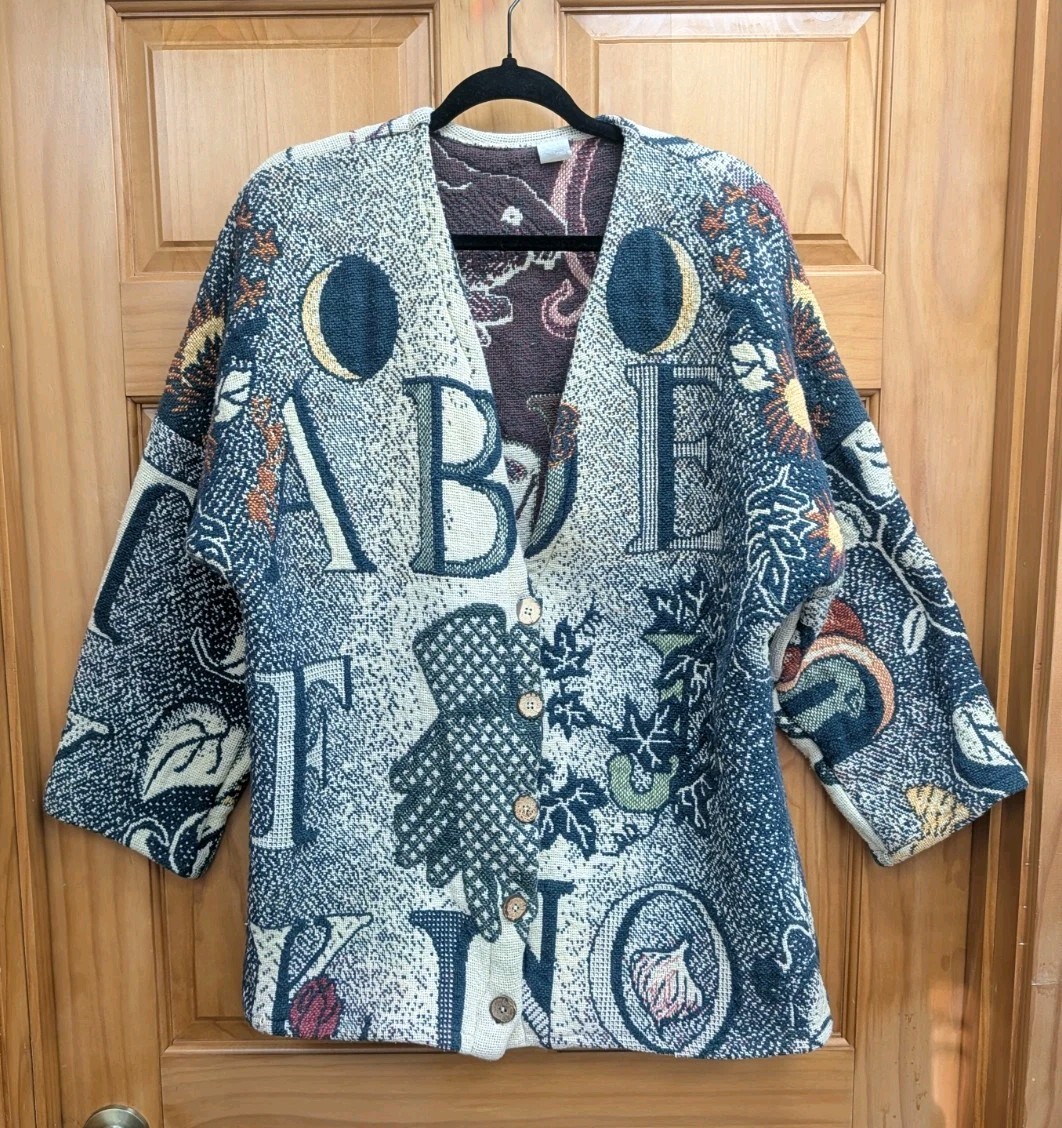 Vintage Alphabet Coat Women’s XL Made in USA Dollman Jacket Heavy Warm