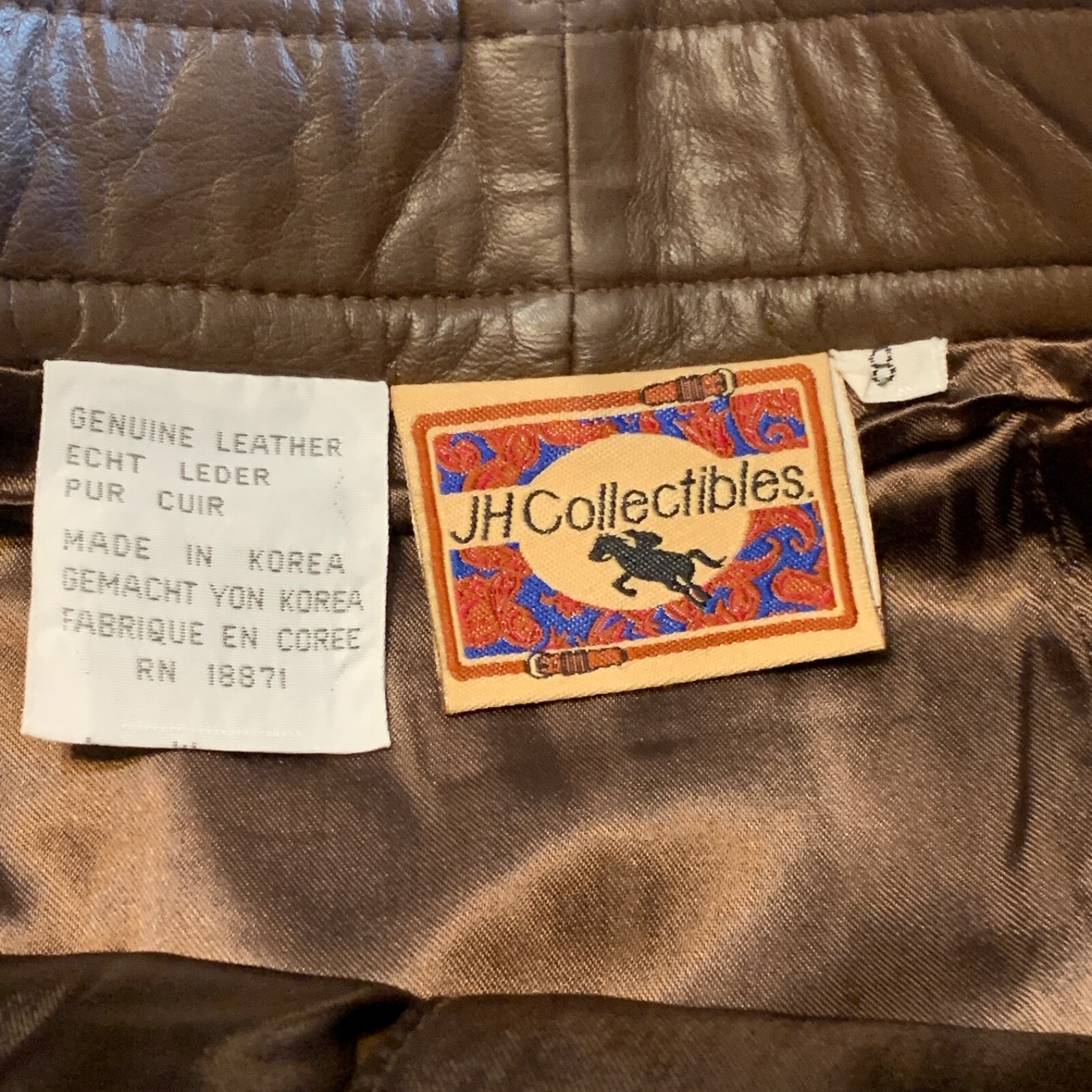 Vintage 80s Brown Leather Skirt Size 8 Zip Up Pockets Straight Lined Knee Length