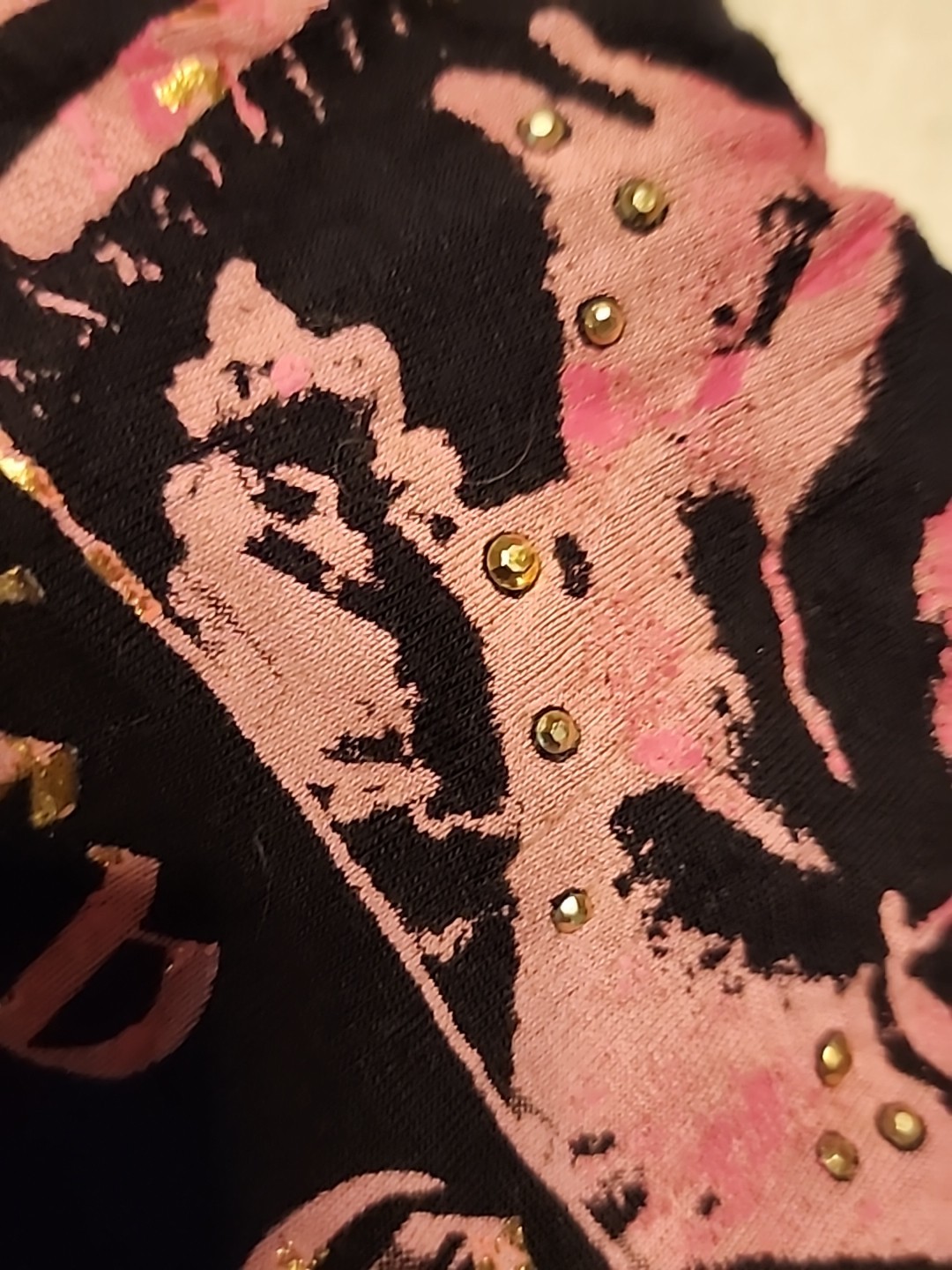 Y2K Vintage Juicy Couture Black Top Shirt XL Pink Crest Logo Bling