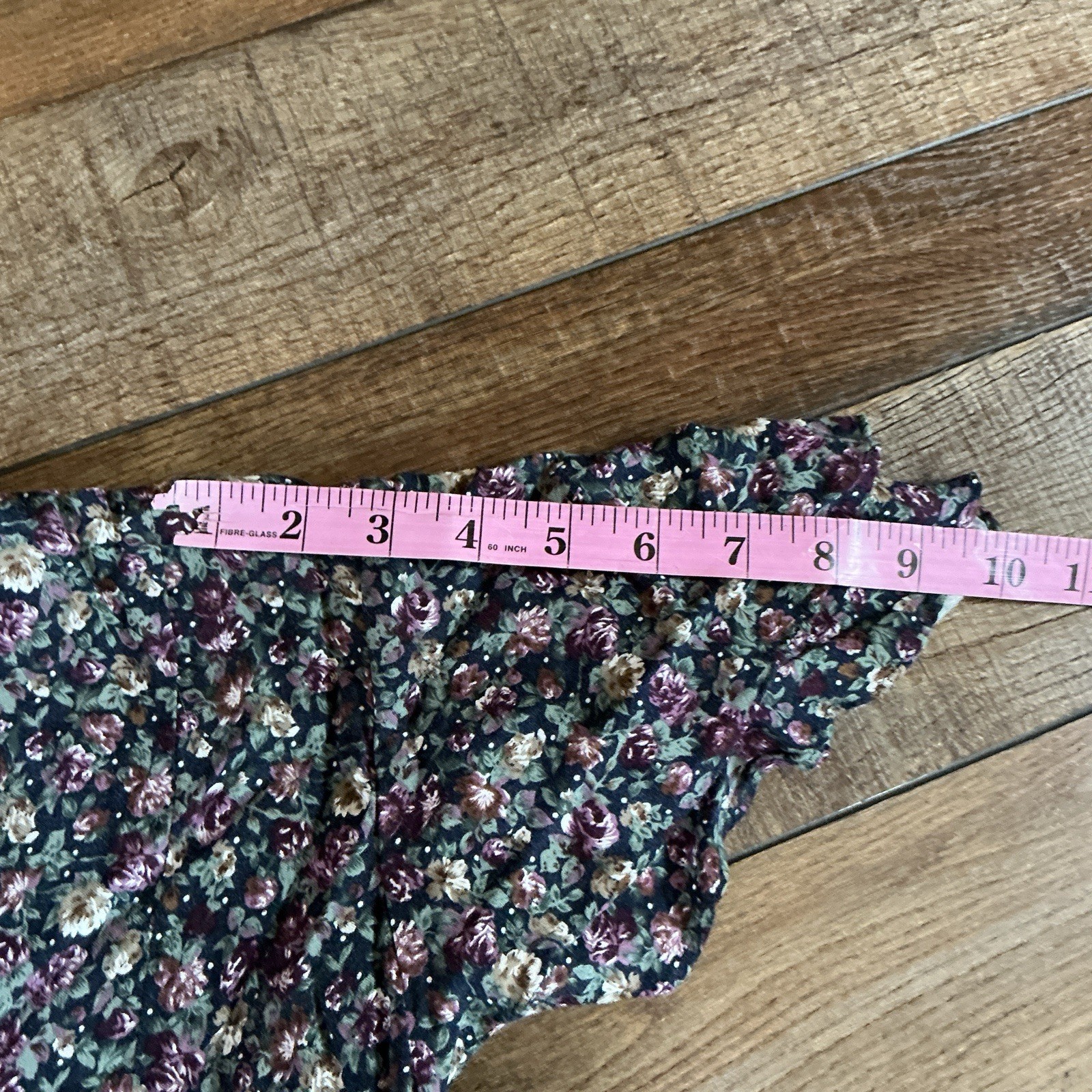 90s VTG DBY Ltd Floral Maxi Dress Button Front Tie Back V-Neck Size S Ditsy 33E7