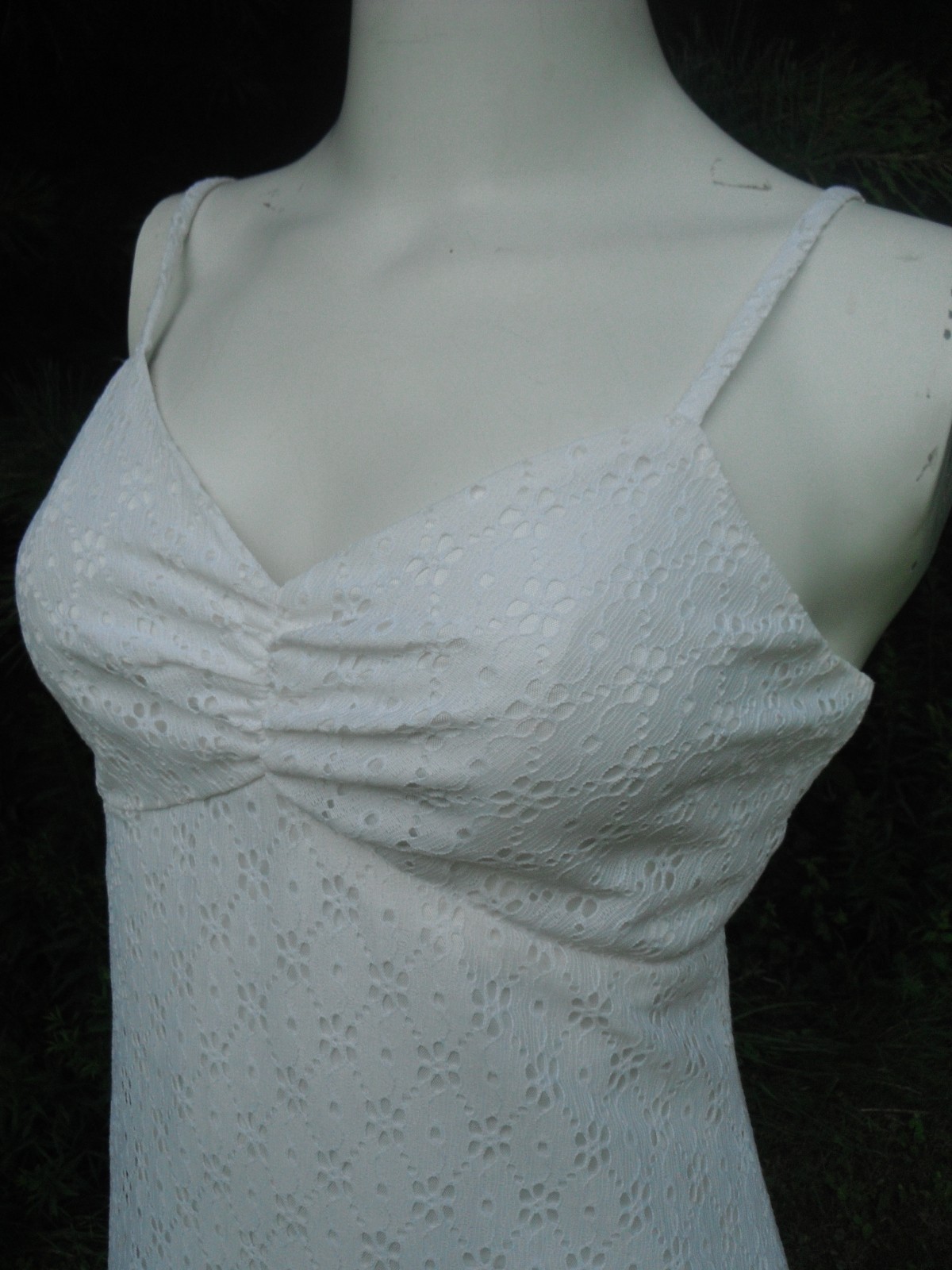 TRUE VTG. ’70’s NUMODE lace eyelet maxi a-line hippie BOHO Wedding dress small