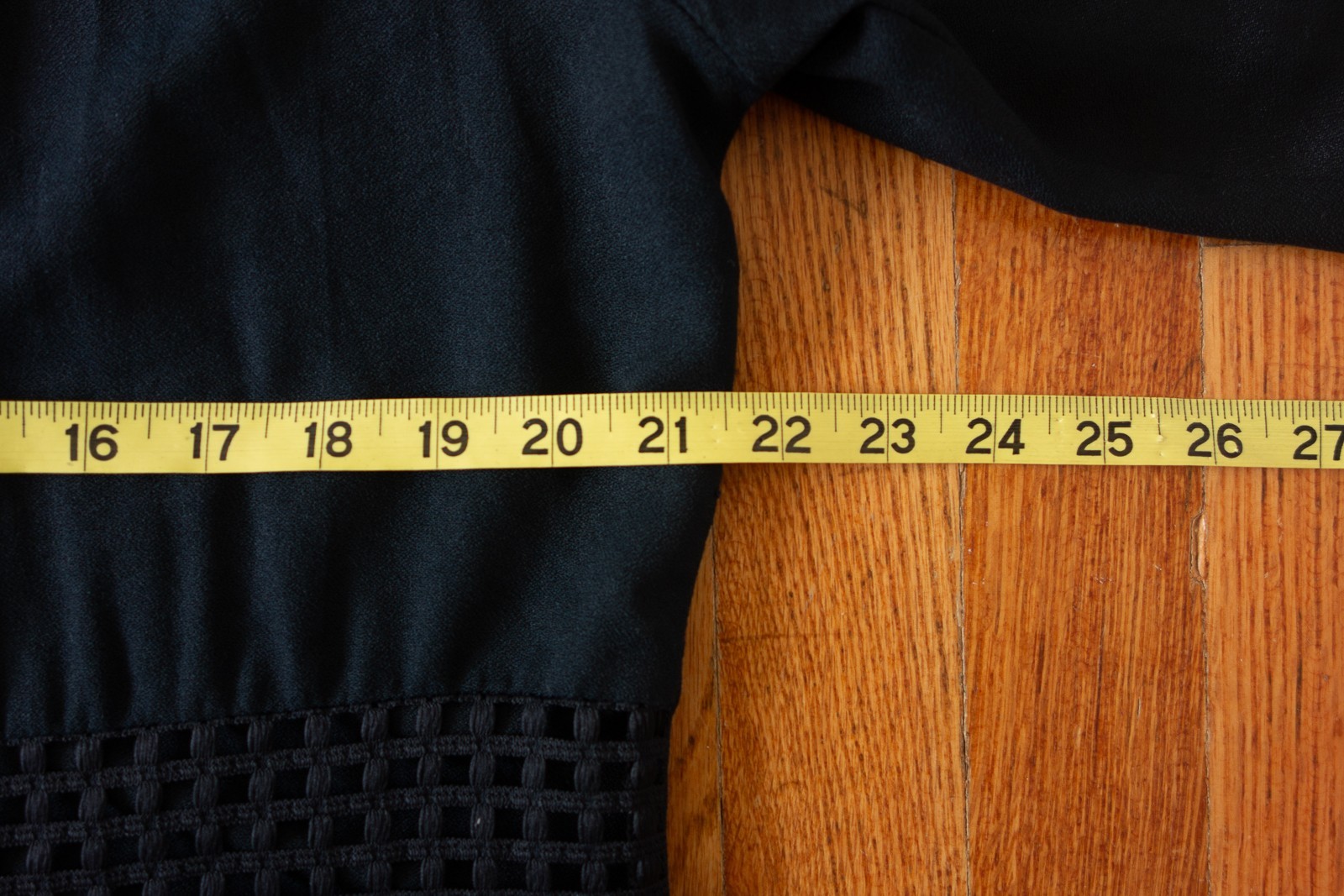 Vtg Positive Influence Long Open Cardigan Lattice Trim at Waist Womens XL Black