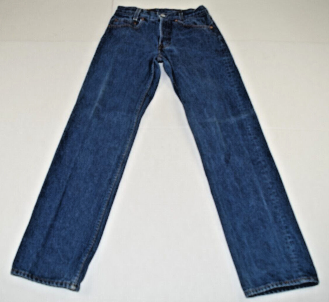 Vintage Levis 701 Student Jeans 24 x 28 80s Button Fly Skinny Made in USA c.1986