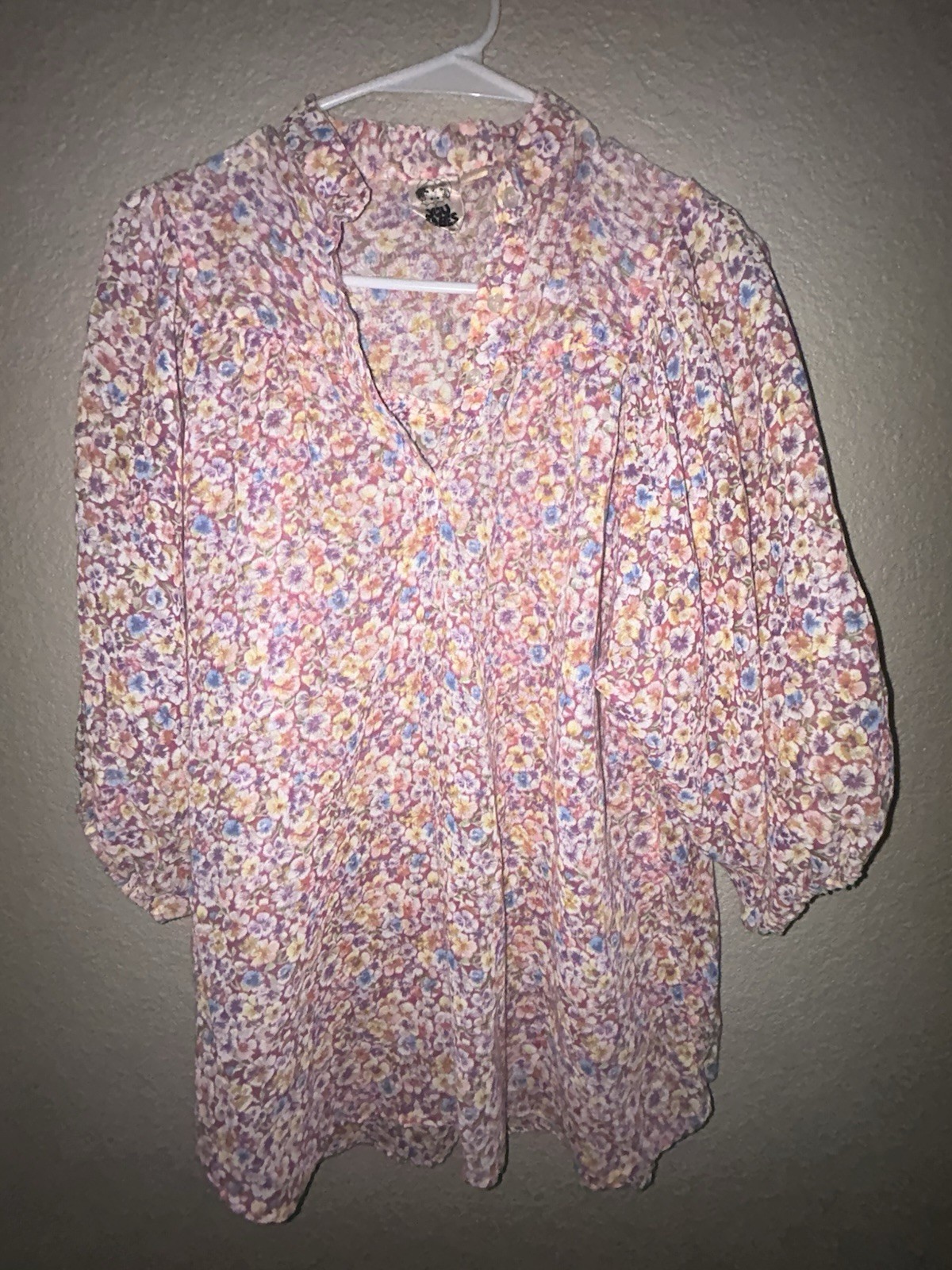Vintage Cottage Core Floral Top Blouse YOU BABES, 1960’s rare Women’s