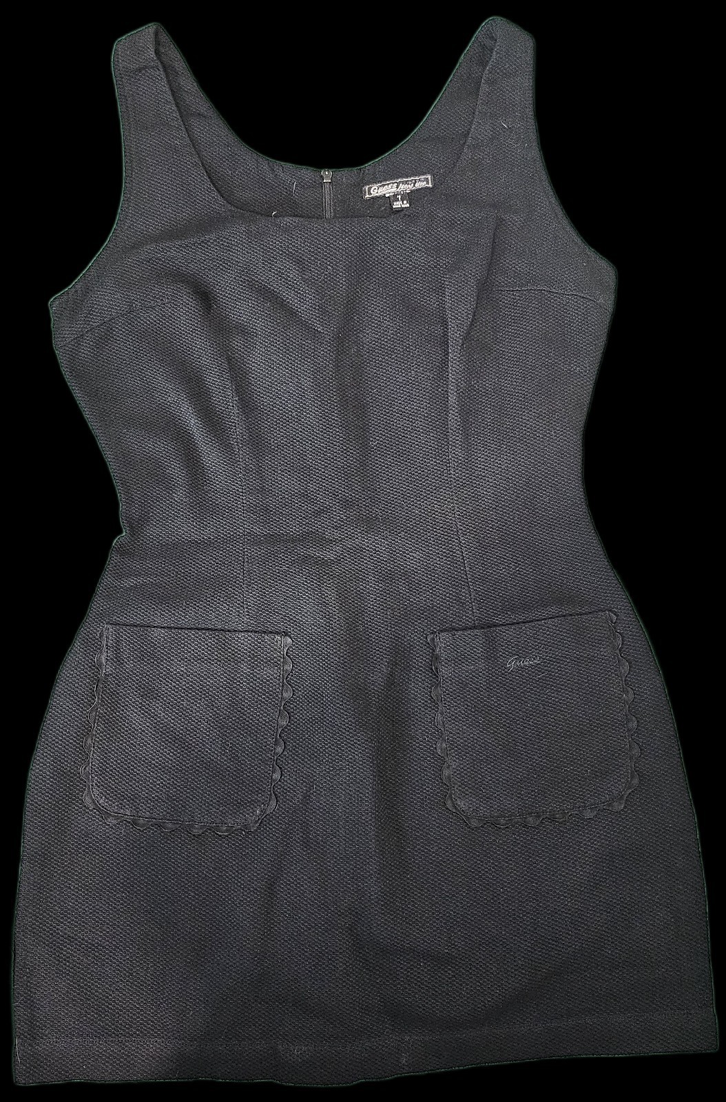 Vintage Guess Jeans USA Black Mini Preppy Dark Coquette Dress Size 7