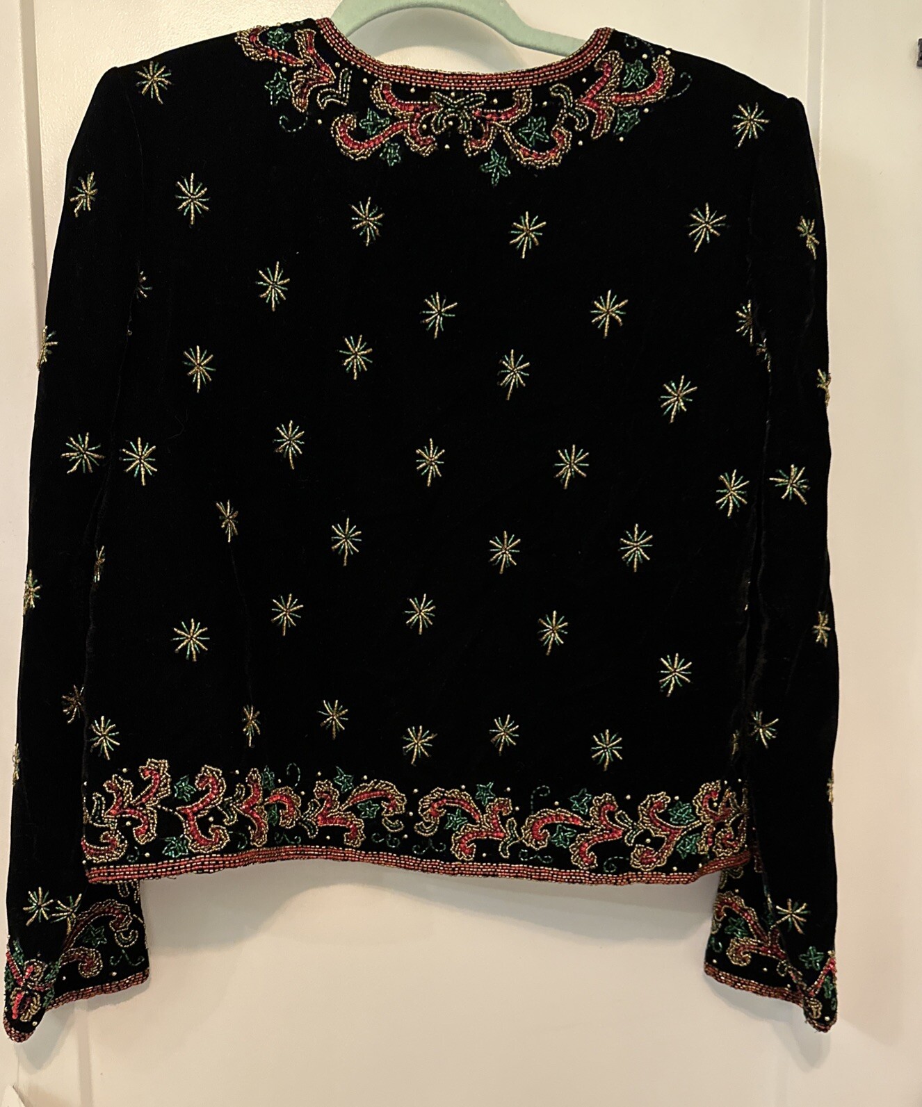 Vintage Adrianna Papell Evening Beaded Velvet Jacket Holiday NWT Women’s Sz M