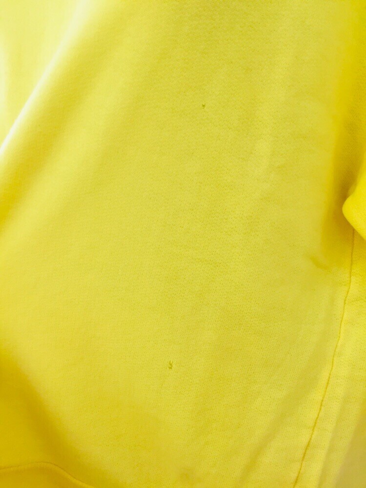 FAME Clothing Co California Vintage 1980s Yellow Sweater Crop Top Off Shoulder