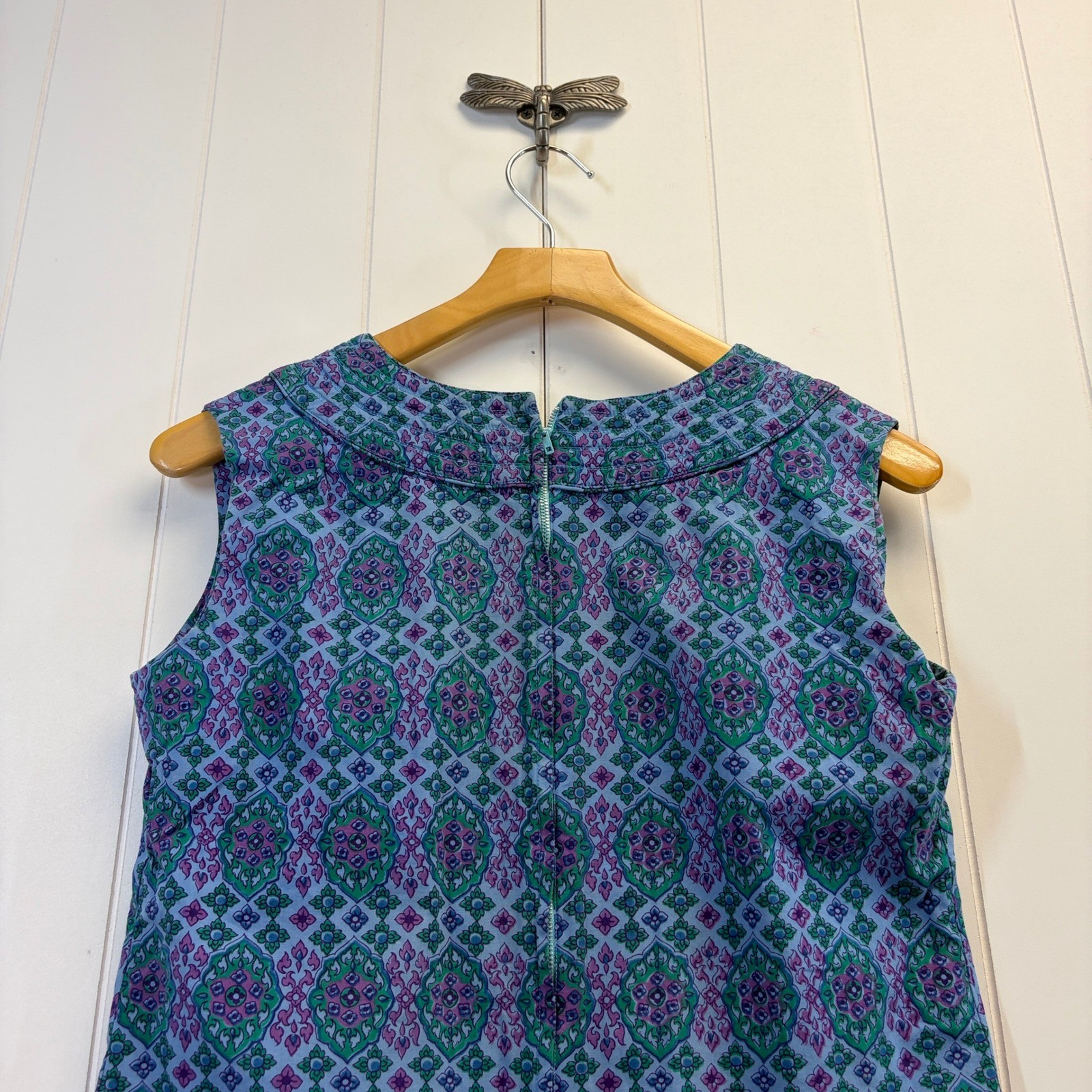 Vintage 60s 70s Cottage Shift House Dress Women Size 12 Boho Hippie Psychedelic