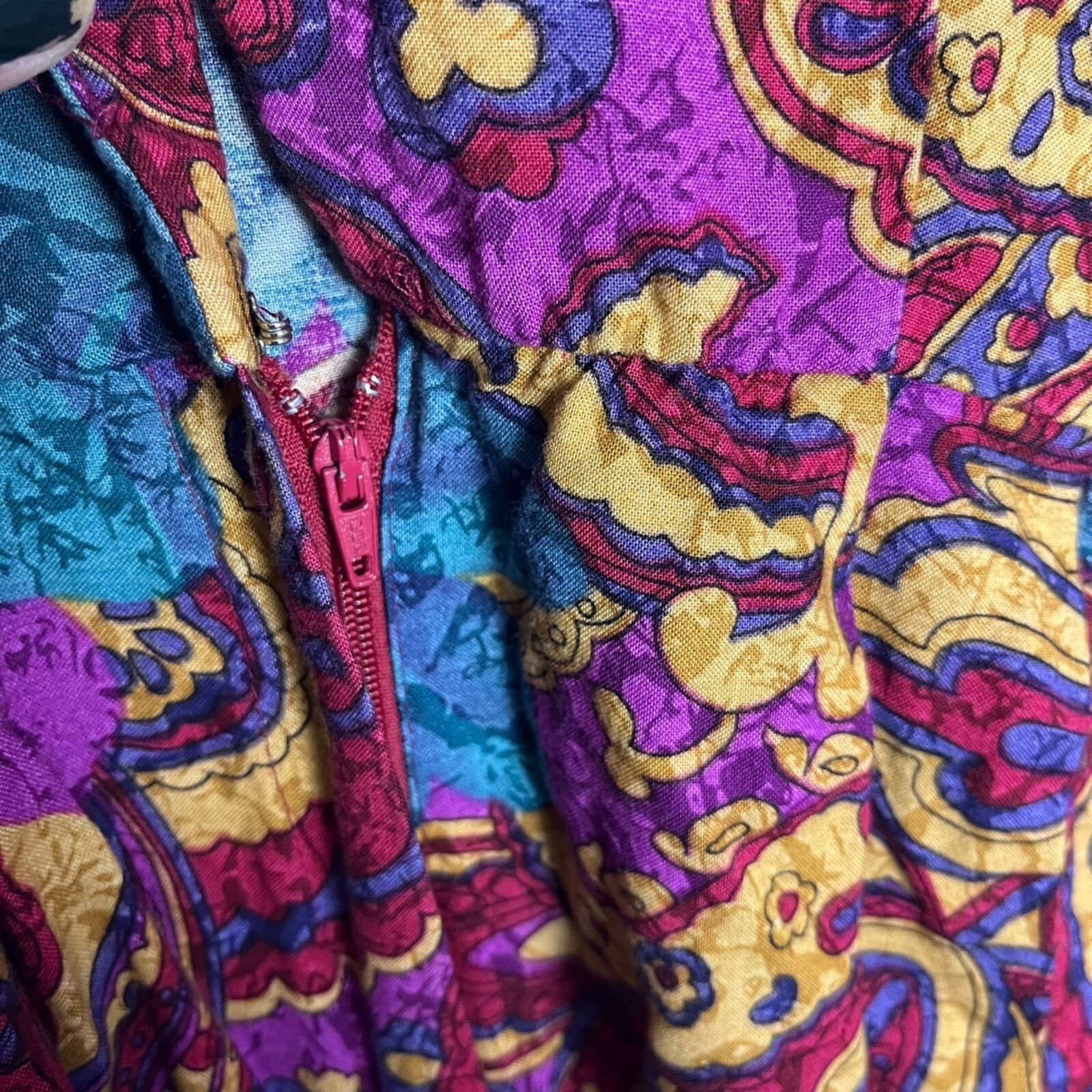 Vintage J.B. Wright Ltd Petites Paisley Floral Button Front Romper Size 12P
