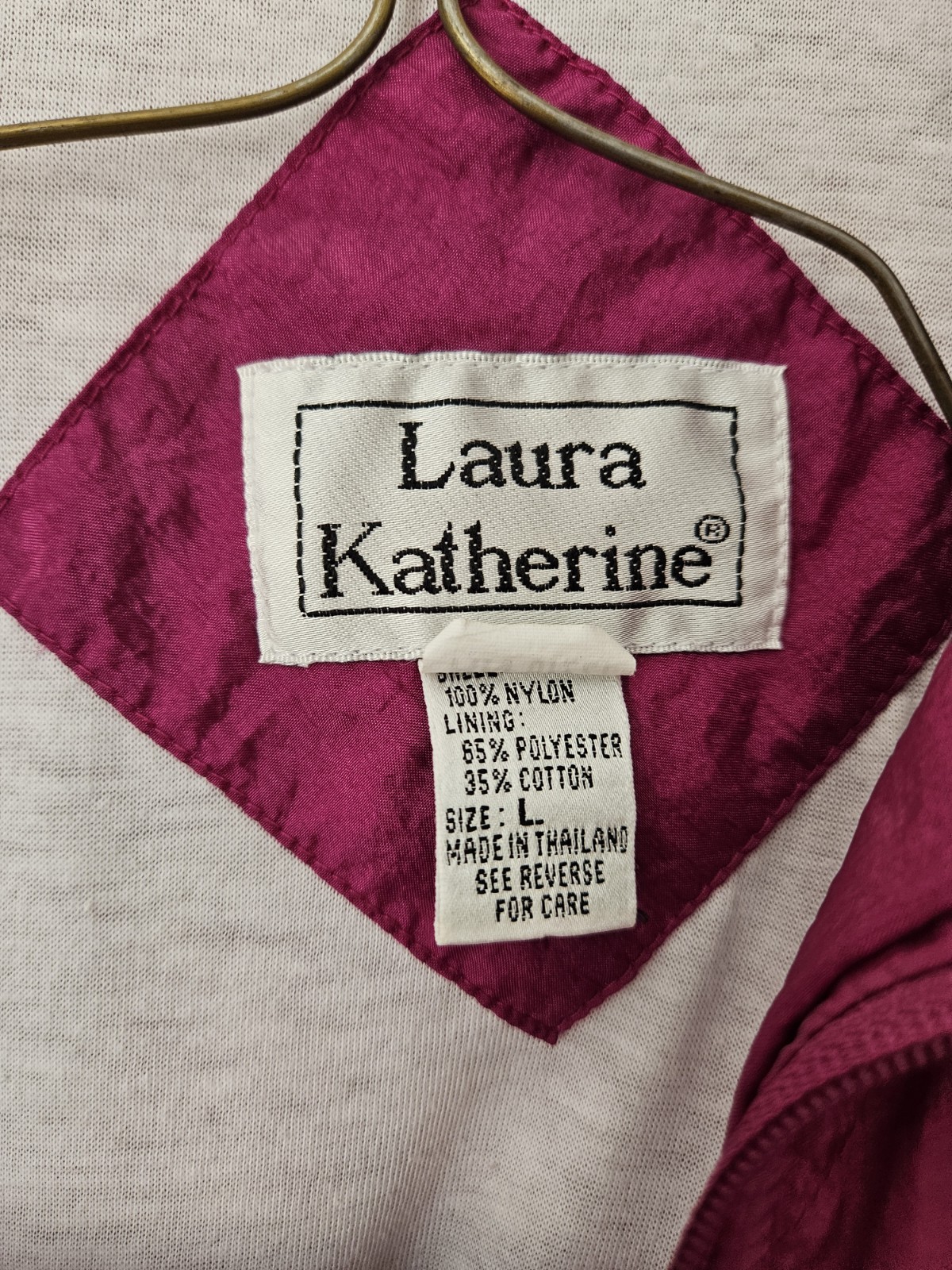 VTG LAURA KATHERINE Womens Adult Pink Track Suit Jacket Pants L