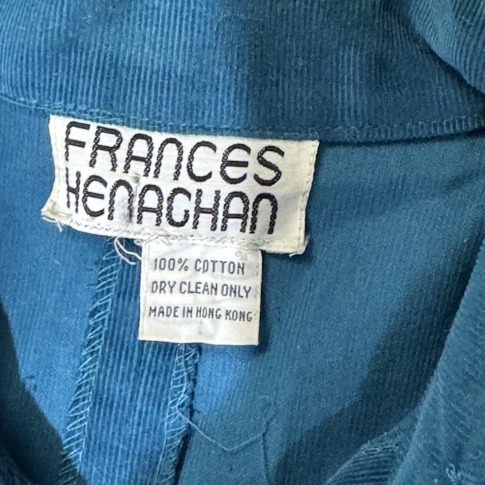 Vintage 80’s Jumpsuit Corduroy Blue 100% Cotton Very Rare Sz Sm. Very Retro