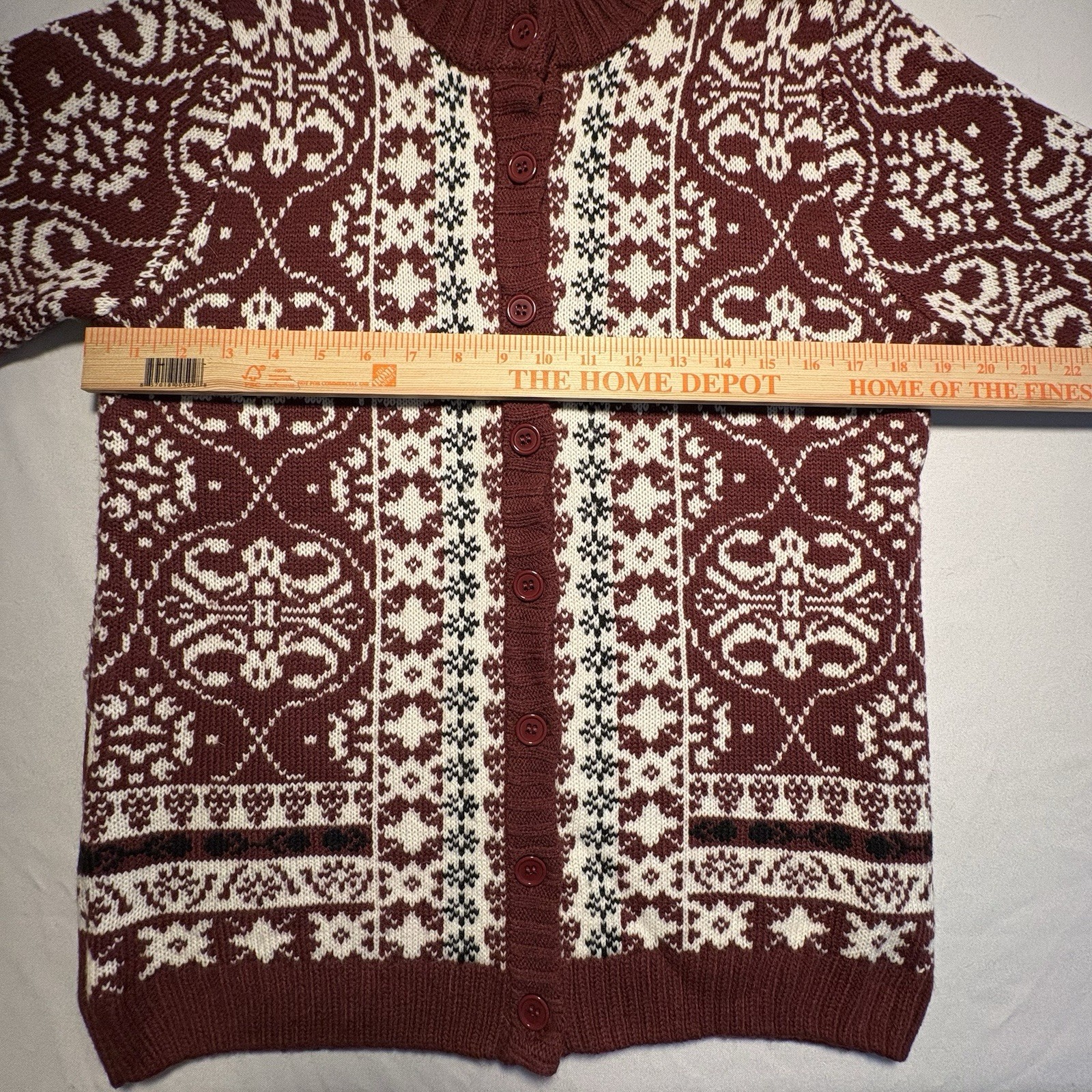 Vintage 80’s Nordic Alpine Button Up Cardigan Sweater, Medium