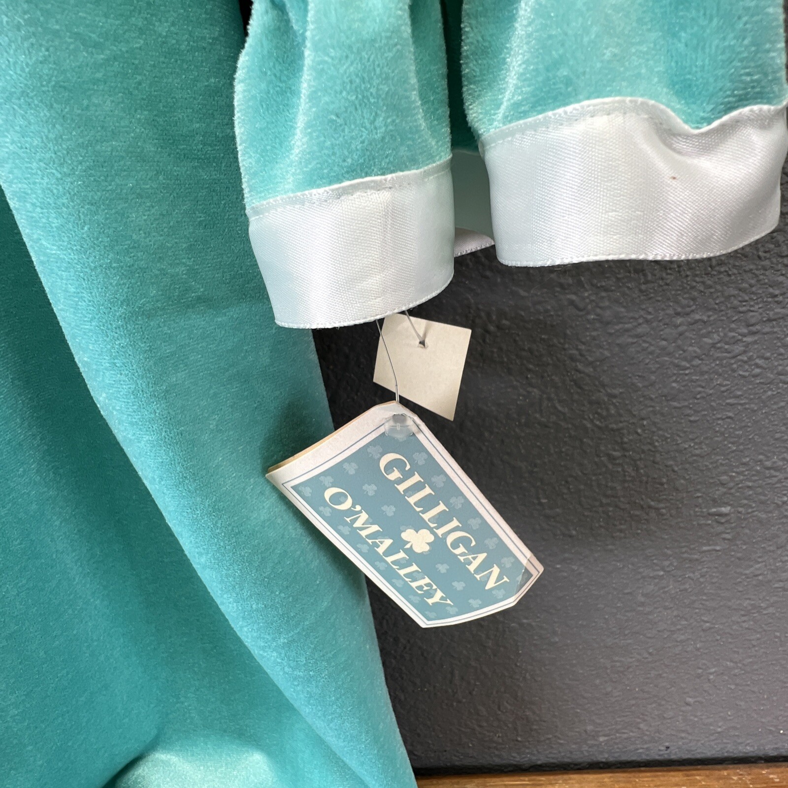 GILLIGAN OMALLEY Women’s L Vtg Prairie Cottage Core 1/2 Zip Turquoise Velvet