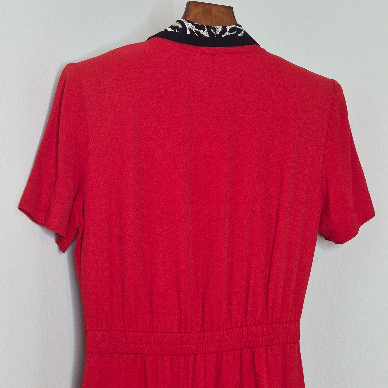 Vintage 80s Danny & Nicole Red Dress Animal Print 8 Made in USA Maximalism Retro