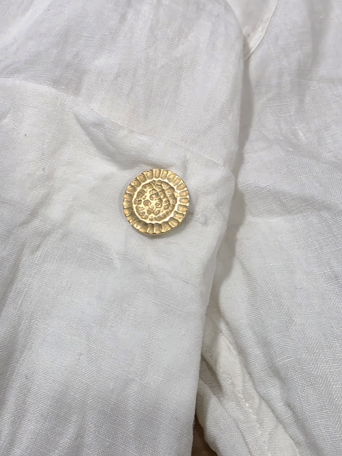 Carlisle 100% Linen Button Up Shirt Size 12 White Long Sleeve