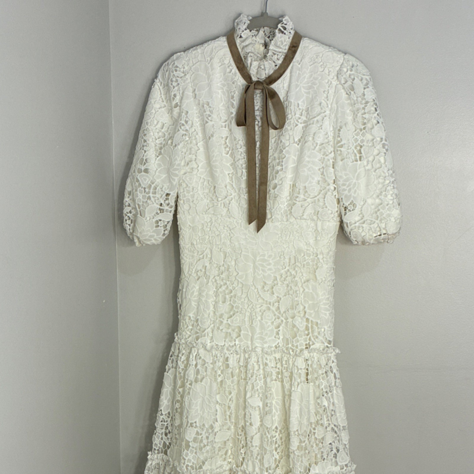 MIRI’S COUTURE – Women White Eyelet Dress, Fully Lined S-8 (Alt. In description)