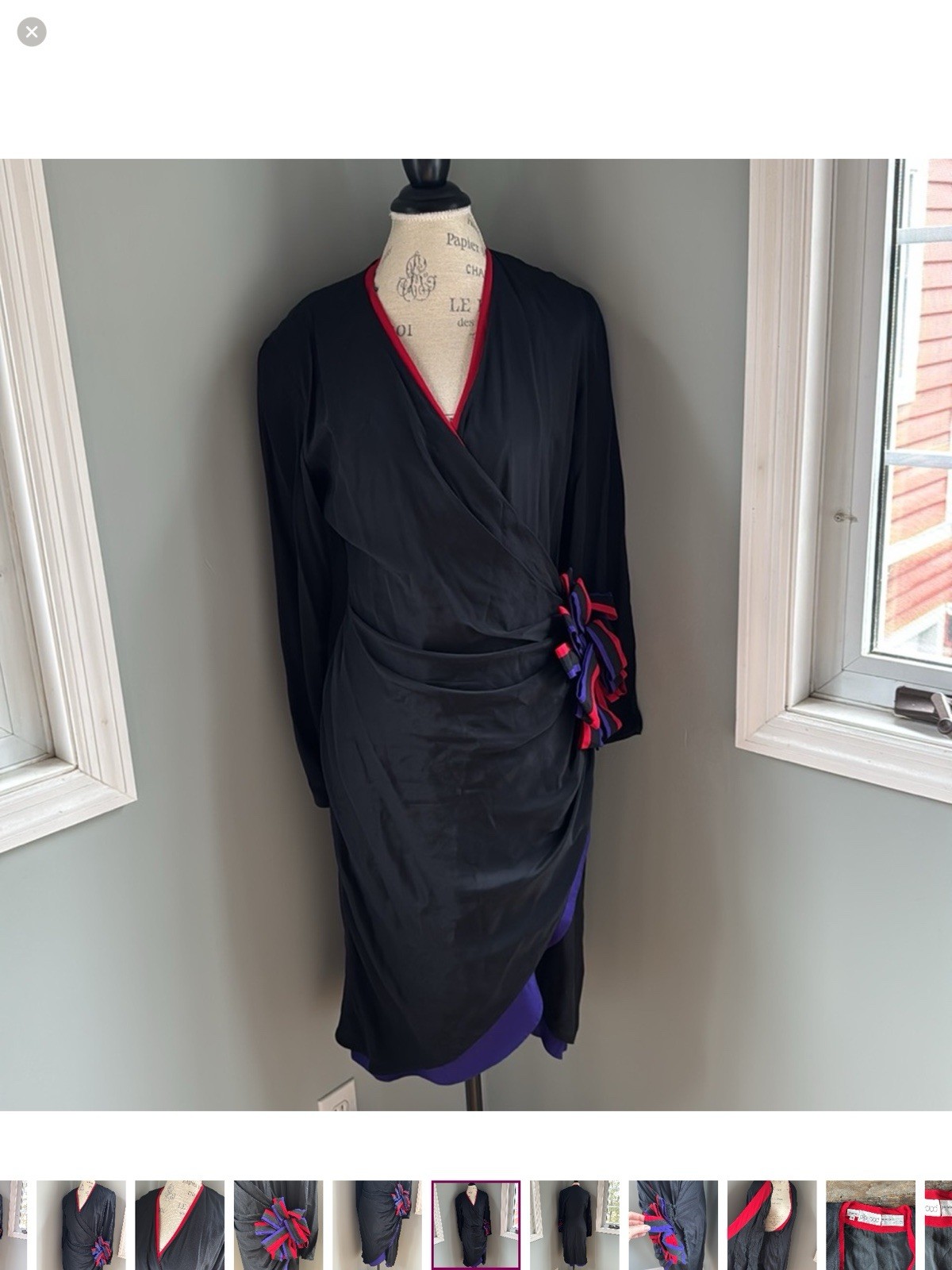 Vintage Pia Rucci Silk Wrap Dress