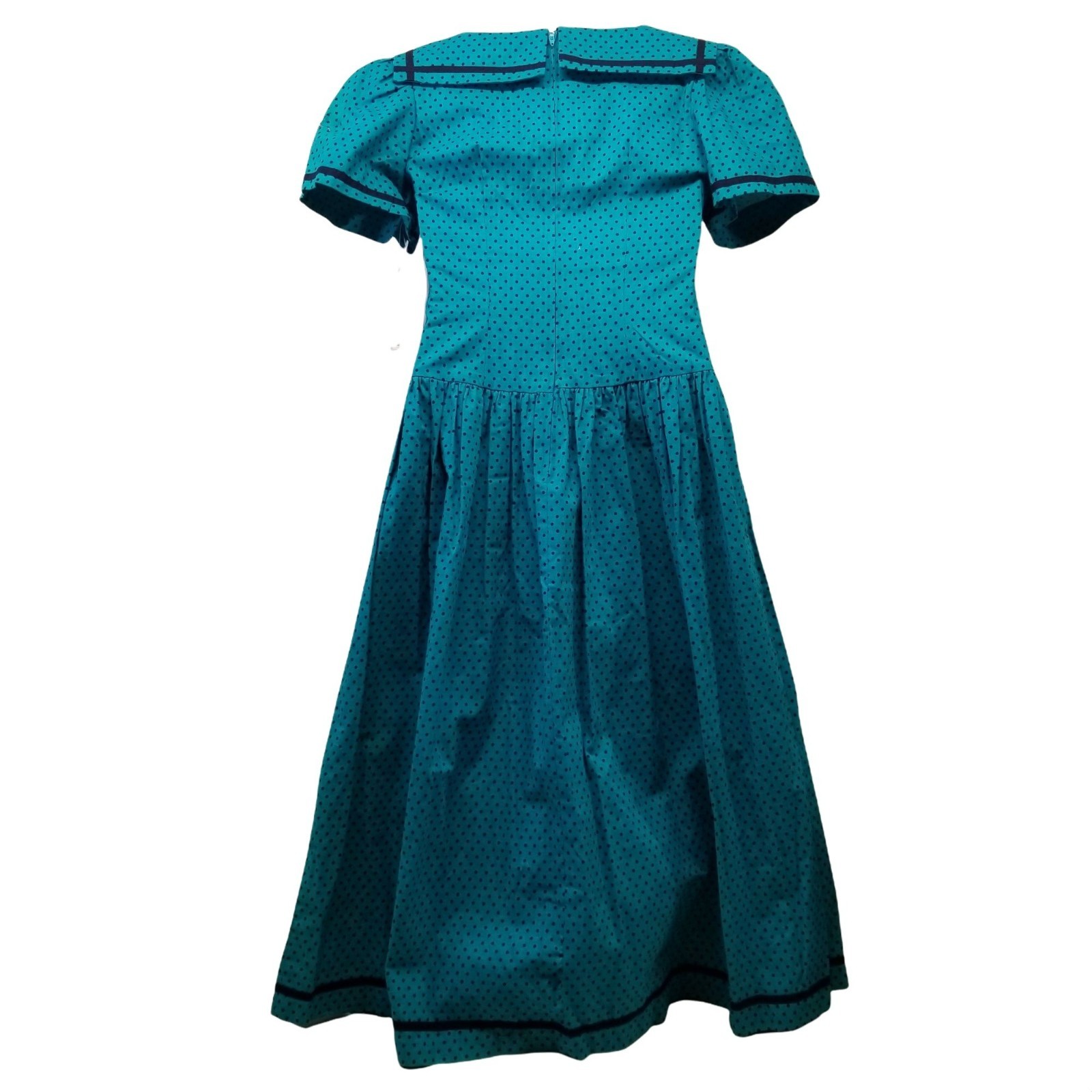 Misty Lane 9 10 Sailor Dress Green Black Polka Dot Vintage Cosplay Fitted Bow